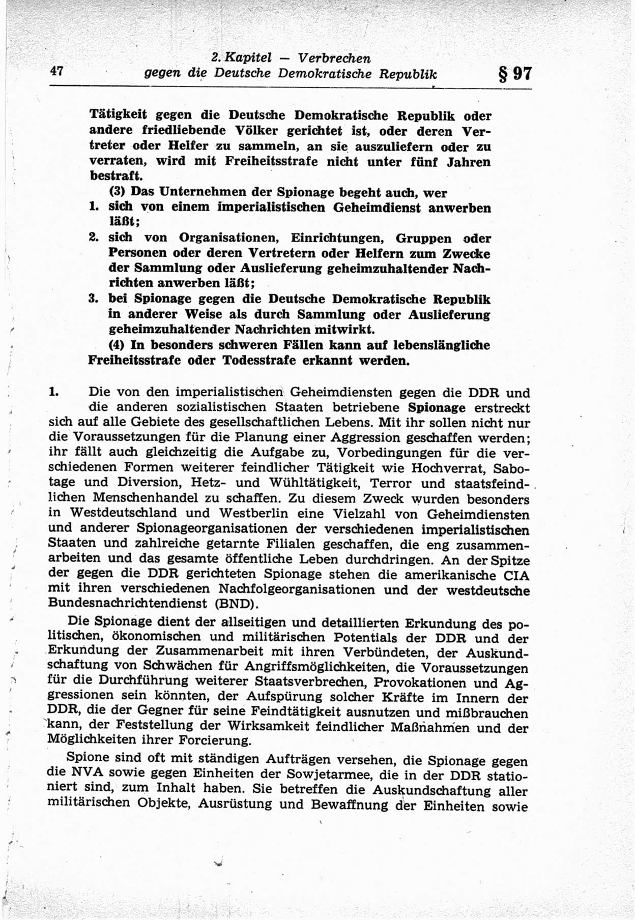 Strafrecht der Deutschen Demokratischen Republik (DDR), Lehrkommentar zum Strafgesetzbuch (StGB), Besonderer Teil 1969, Seite 47 (Strafr. DDR Lehrkomm. StGB BT 1969, S. 47)