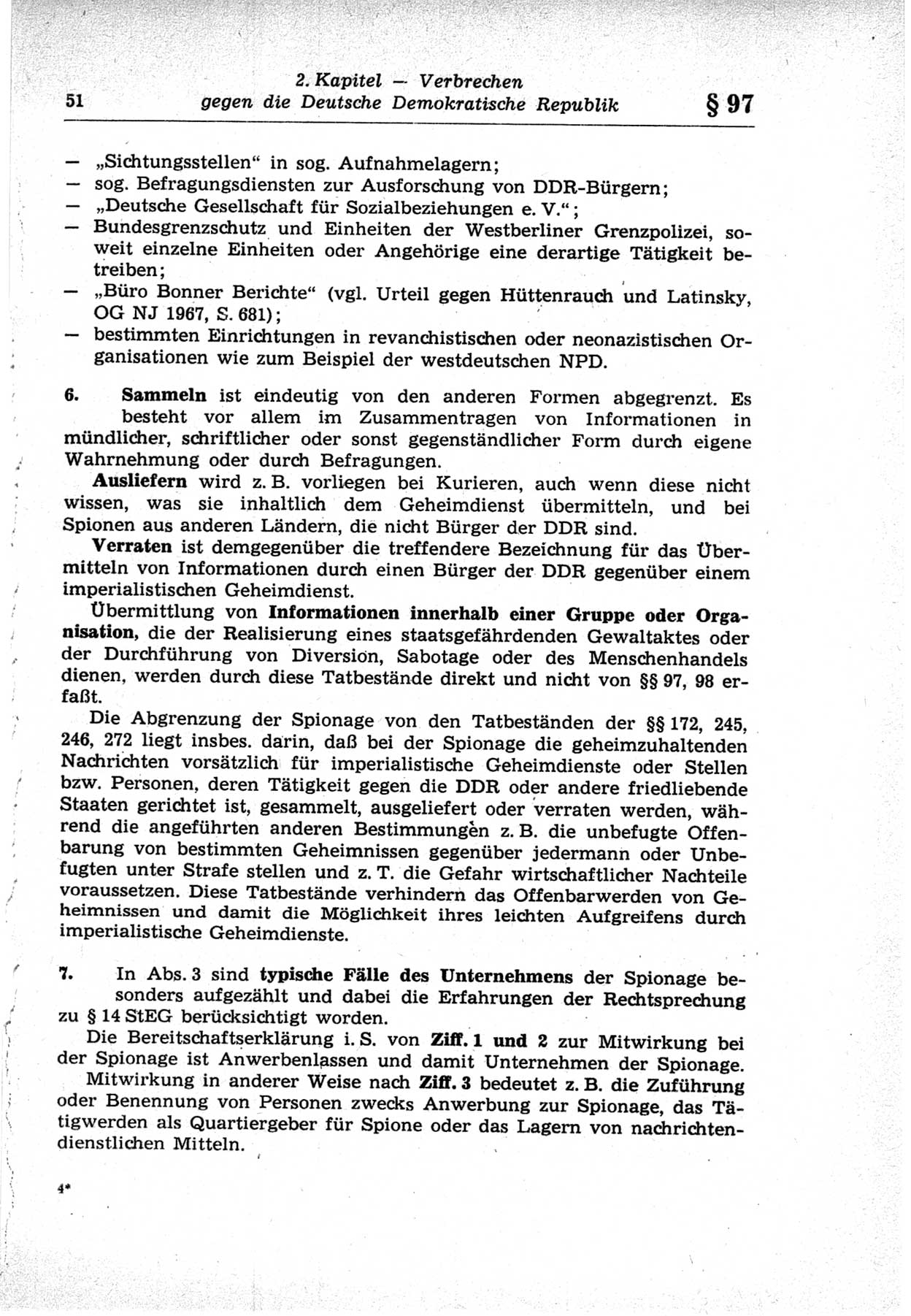 Strafrecht der Deutschen Demokratischen Republik (DDR), Lehrkommentar zum Strafgesetzbuch (StGB), Besonderer Teil 1969, Seite 51 (Strafr. DDR Lehrkomm. StGB BT 1969, S. 51)