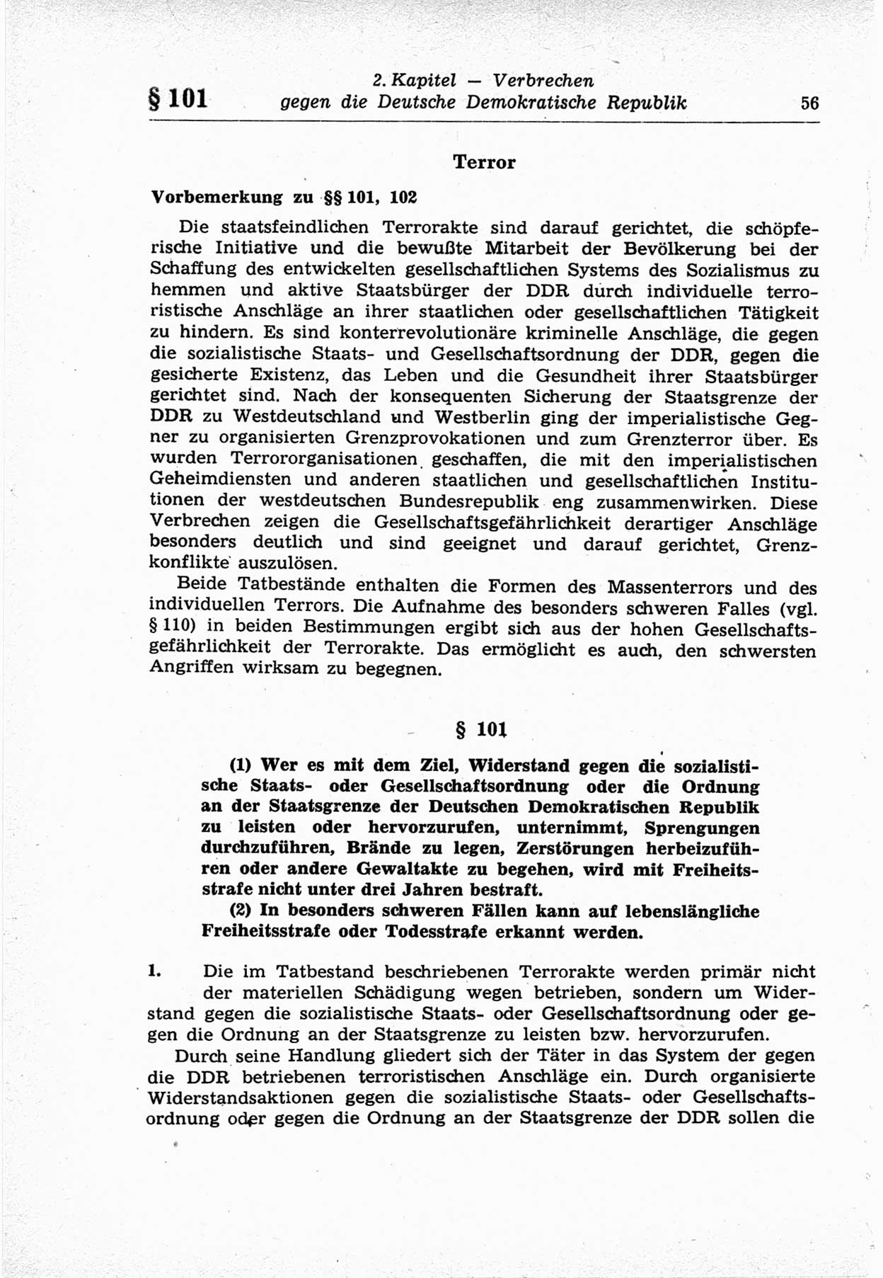 Strafrecht der Deutschen Demokratischen Republik (DDR), Lehrkommentar zum Strafgesetzbuch (StGB), Besonderer Teil 1969, Seite 56 (Strafr. DDR Lehrkomm. StGB BT 1969, S. 56)