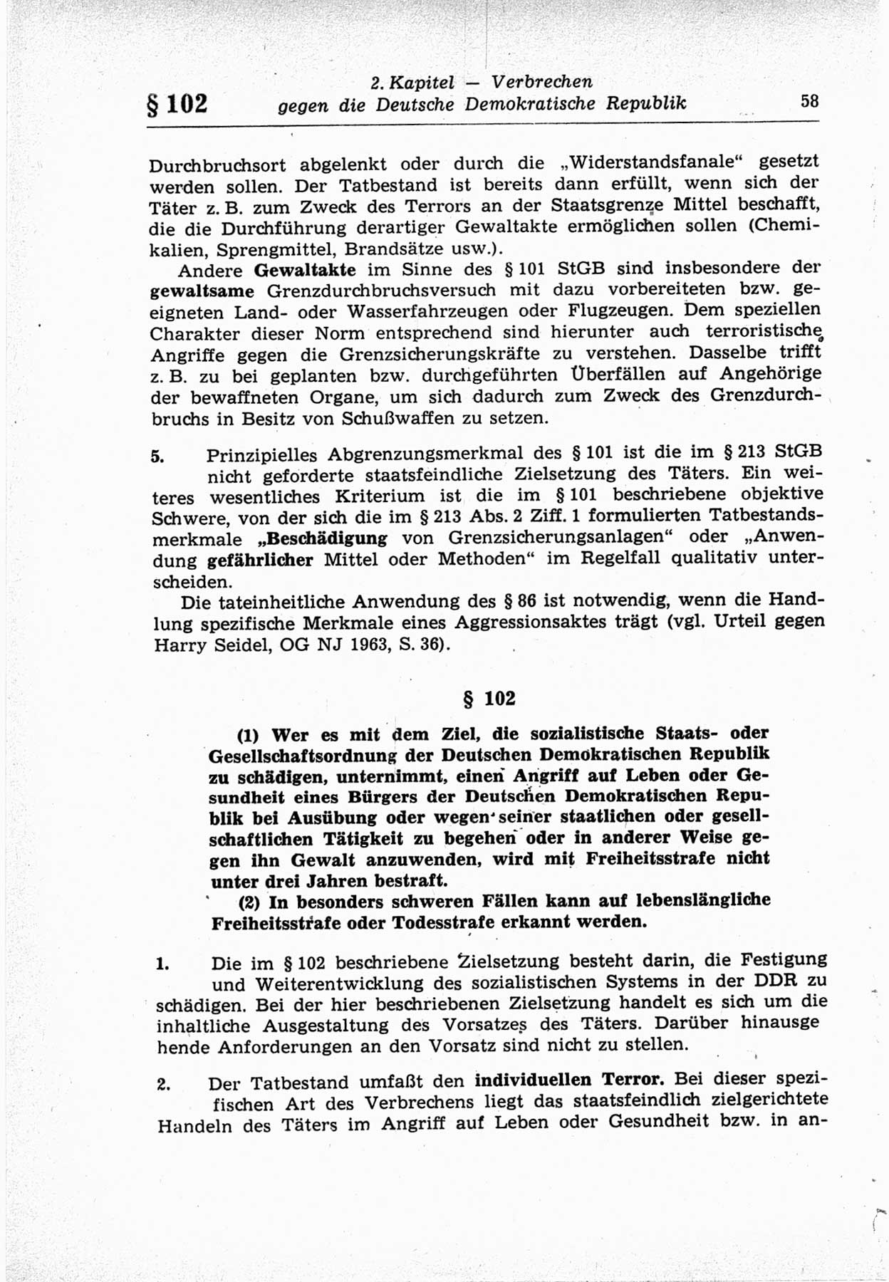 Strafrecht der Deutschen Demokratischen Republik (DDR), Lehrkommentar zum Strafgesetzbuch (StGB), Besonderer Teil 1969, Seite 58 (Strafr. DDR Lehrkomm. StGB BT 1969, S. 58)