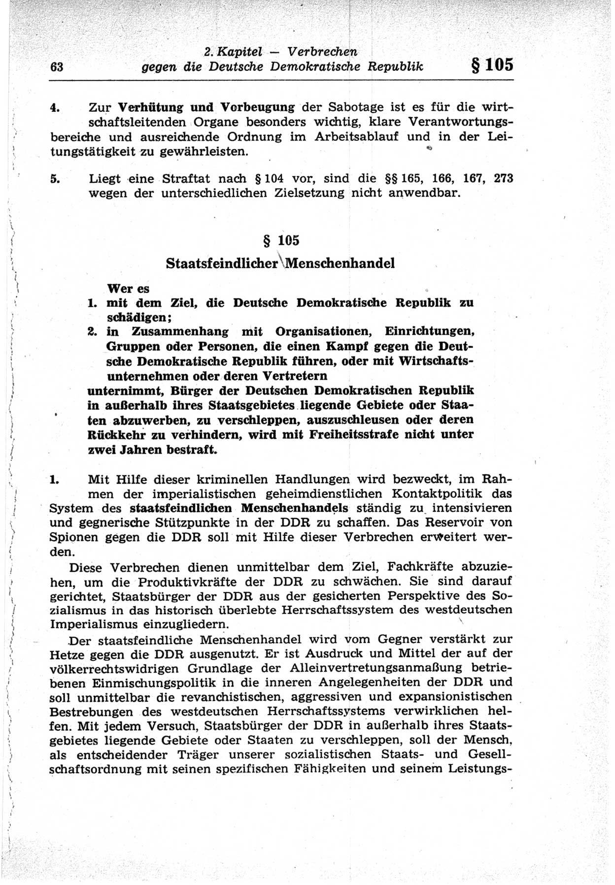 Strafrecht der Deutschen Demokratischen Republik (DDR), Lehrkommentar zum Strafgesetzbuch (StGB), Besonderer Teil 1969, Seite 63 (Strafr. DDR Lehrkomm. StGB BT 1969, S. 63)