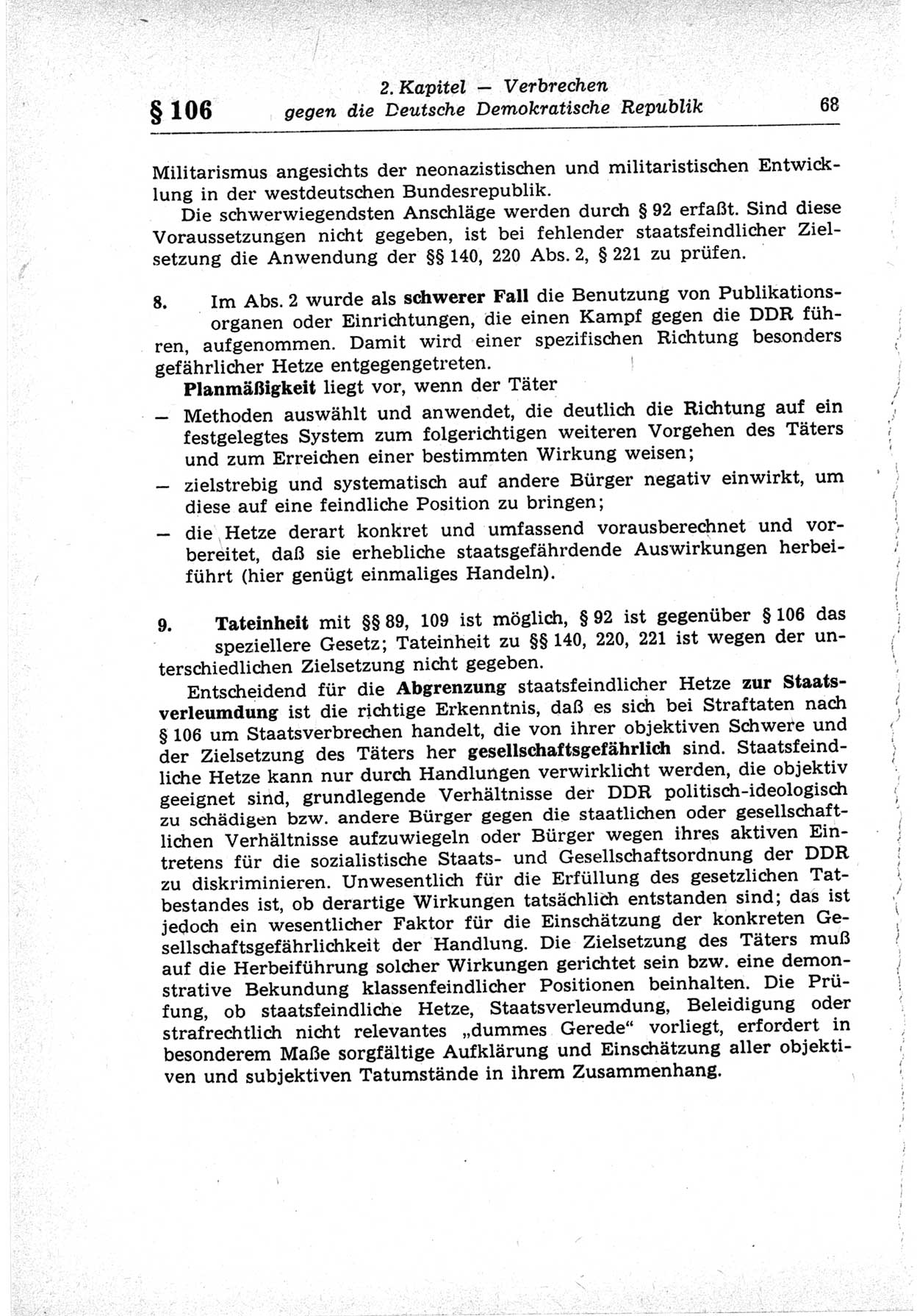 Strafrecht der Deutschen Demokratischen Republik (DDR), Lehrkommentar zum Strafgesetzbuch (StGB), Besonderer Teil 1969, Seite 68 (Strafr. DDR Lehrkomm. StGB BT 1969, S. 68)