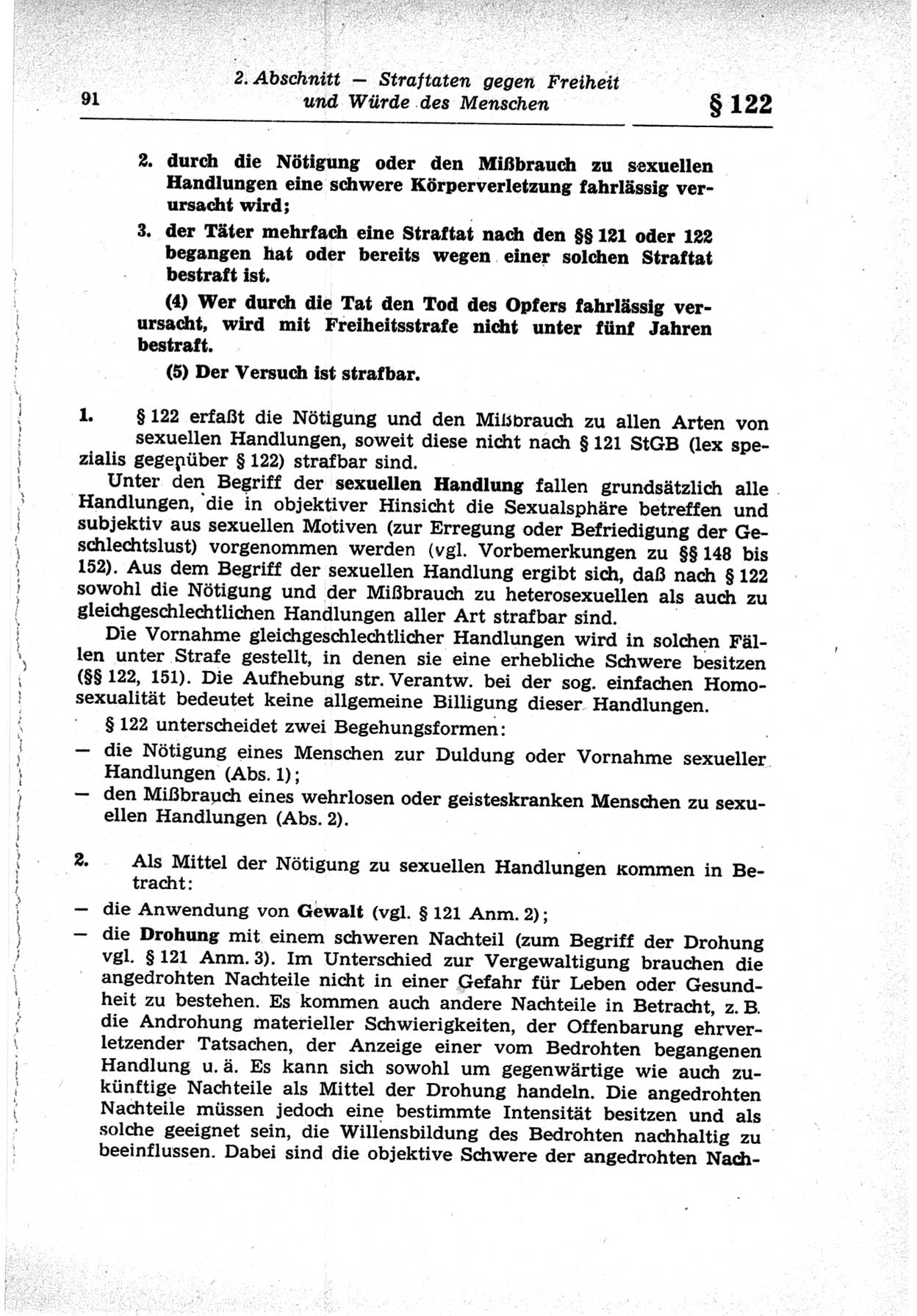 Strafrecht der Deutschen Demokratischen Republik (DDR), Lehrkommentar zum Strafgesetzbuch (StGB), Besonderer Teil 1969, Seite 91 (Strafr. DDR Lehrkomm. StGB BT 1969, S. 91)