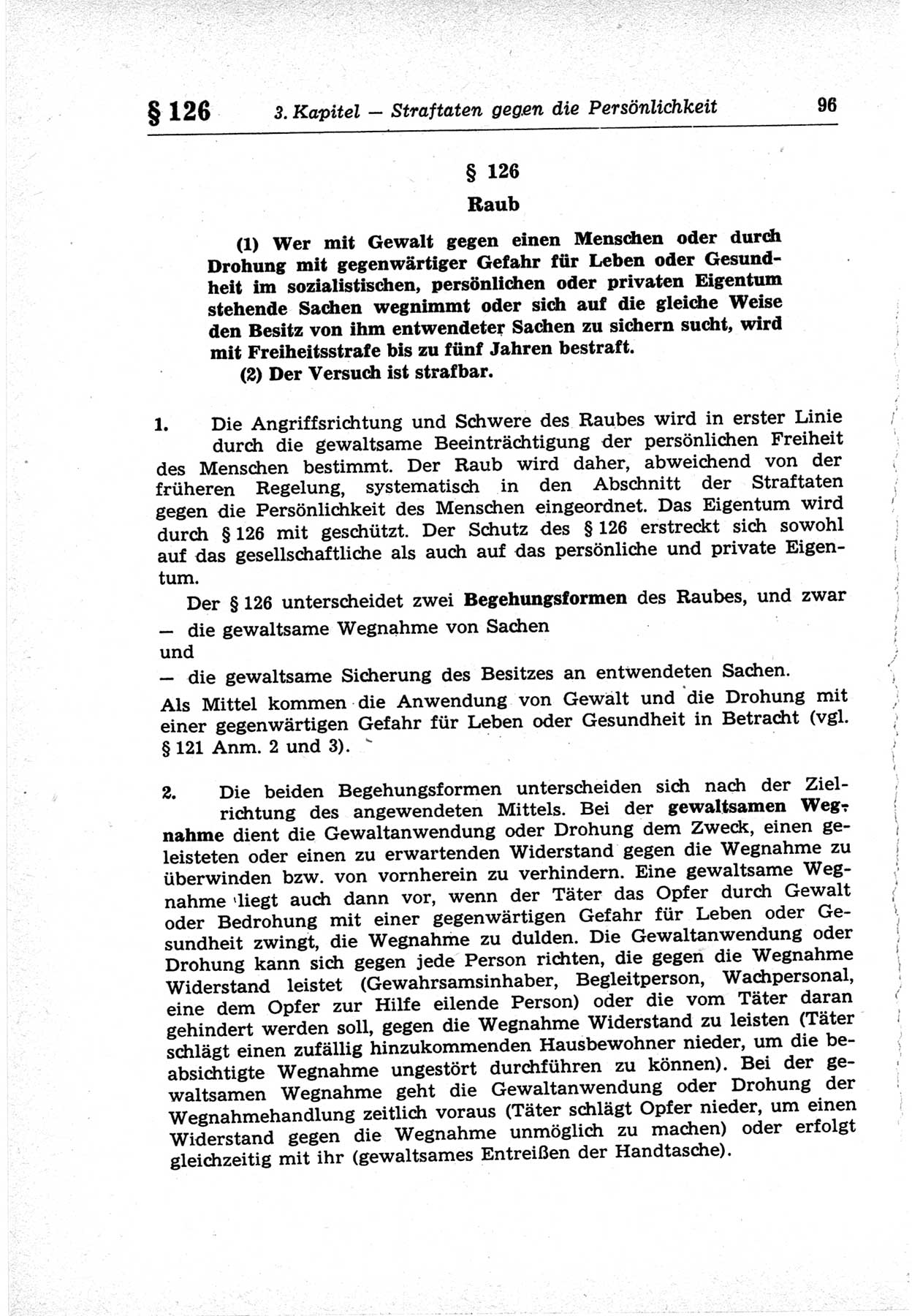 Strafrecht der Deutschen Demokratischen Republik (DDR), Lehrkommentar zum Strafgesetzbuch (StGB), Besonderer Teil 1969, Seite 96 (Strafr. DDR Lehrkomm. StGB BT 1969, S. 96)