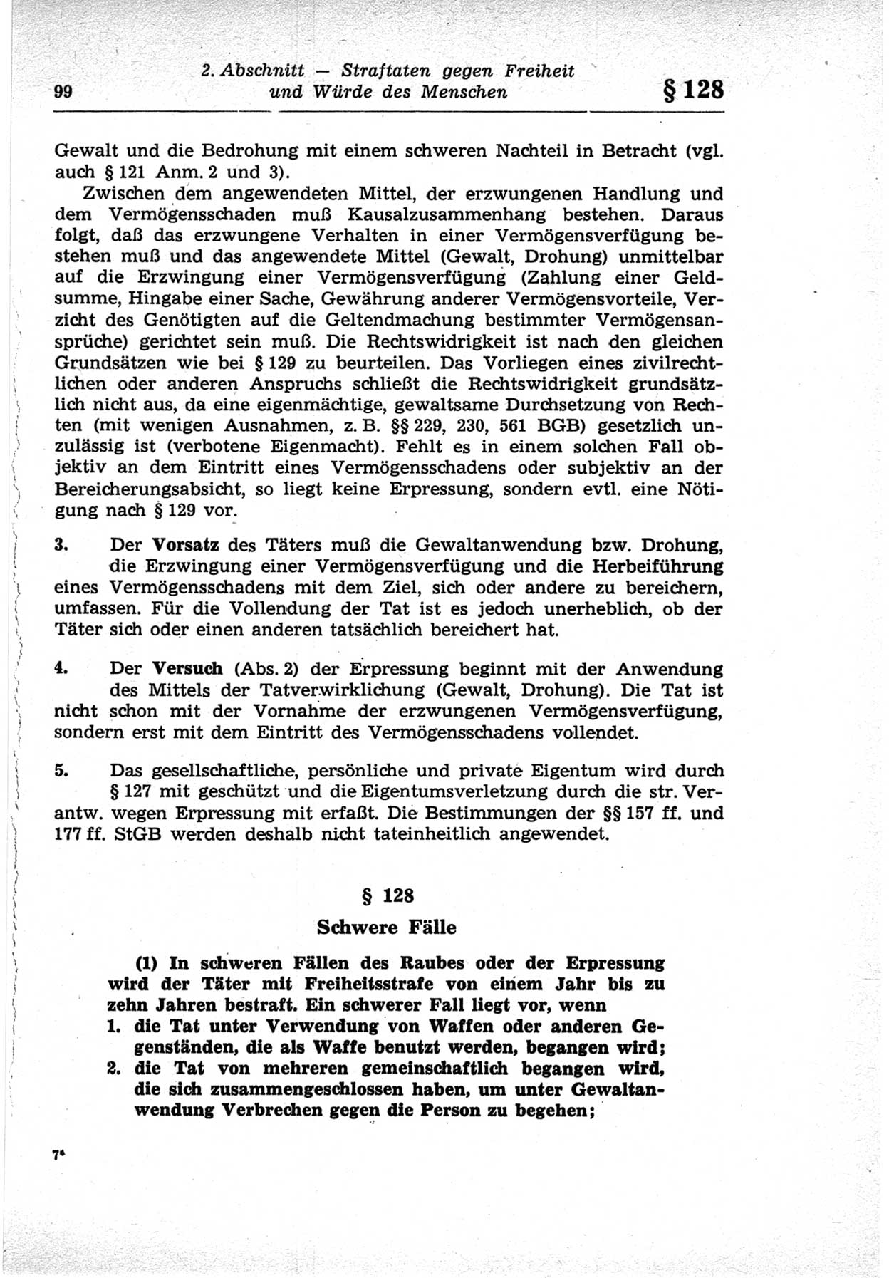 Strafrecht der Deutschen Demokratischen Republik (DDR), Lehrkommentar zum Strafgesetzbuch (StGB), Besonderer Teil 1969, Seite 99 (Strafr. DDR Lehrkomm. StGB BT 1969, S. 99)