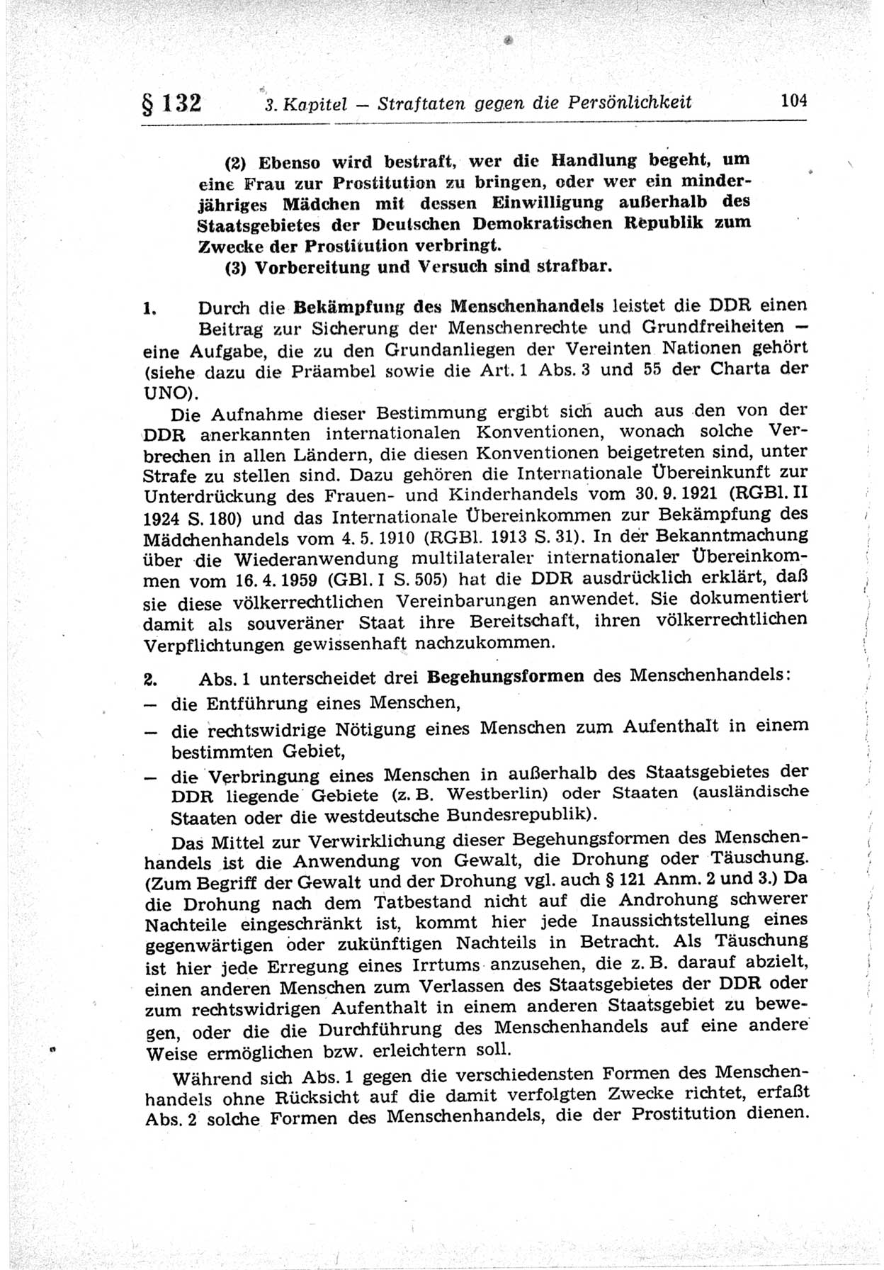 Strafrecht der Deutschen Demokratischen Republik (DDR), Lehrkommentar zum Strafgesetzbuch (StGB), Besonderer Teil 1969, Seite 104 (Strafr. DDR Lehrkomm. StGB BT 1969, S. 104)