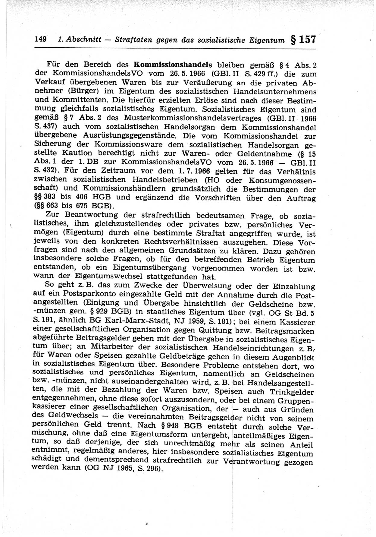 Strafrecht der Deutschen Demokratischen Republik (DDR), Lehrkommentar zum Strafgesetzbuch (StGB), Besonderer Teil 1969, Seite 149 (Strafr. DDR Lehrkomm. StGB BT 1969, S. 149)