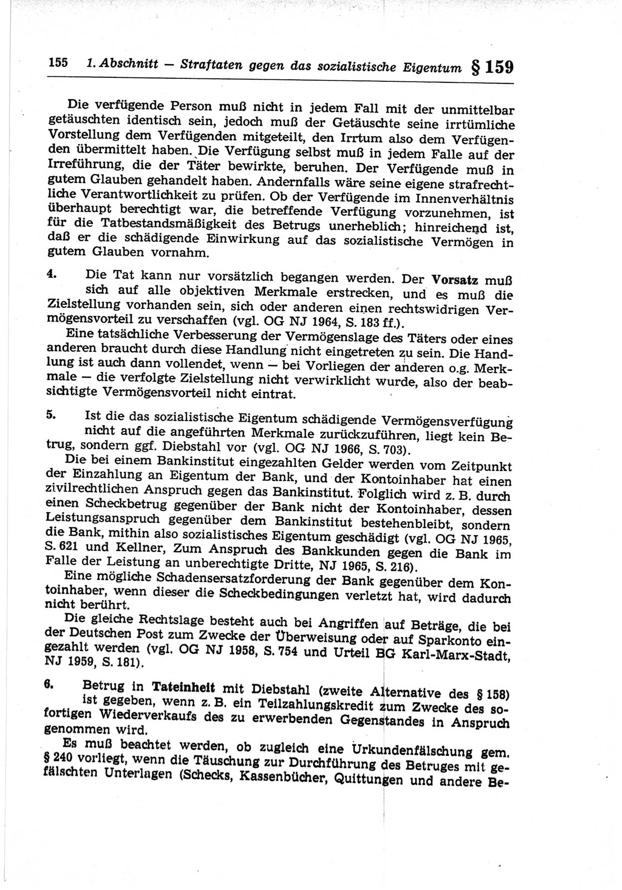 Strafrecht der Deutschen Demokratischen Republik (DDR), Lehrkommentar zum Strafgesetzbuch (StGB), Besonderer Teil 1969, Seite 155 (Strafr. DDR Lehrkomm. StGB BT 1969, S. 155)