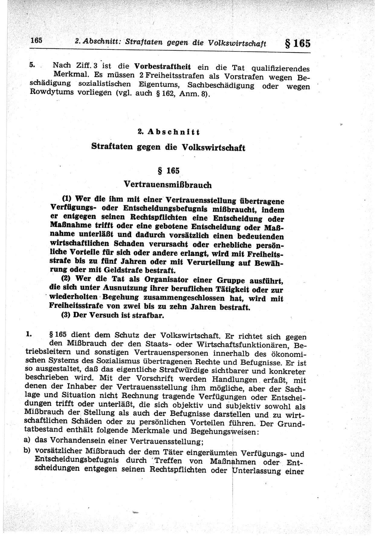 Strafrecht der Deutschen Demokratischen Republik (DDR), Lehrkommentar zum Strafgesetzbuch (StGB), Besonderer Teil 1969, Seite 165 (Strafr. DDR Lehrkomm. StGB BT 1969, S. 165)