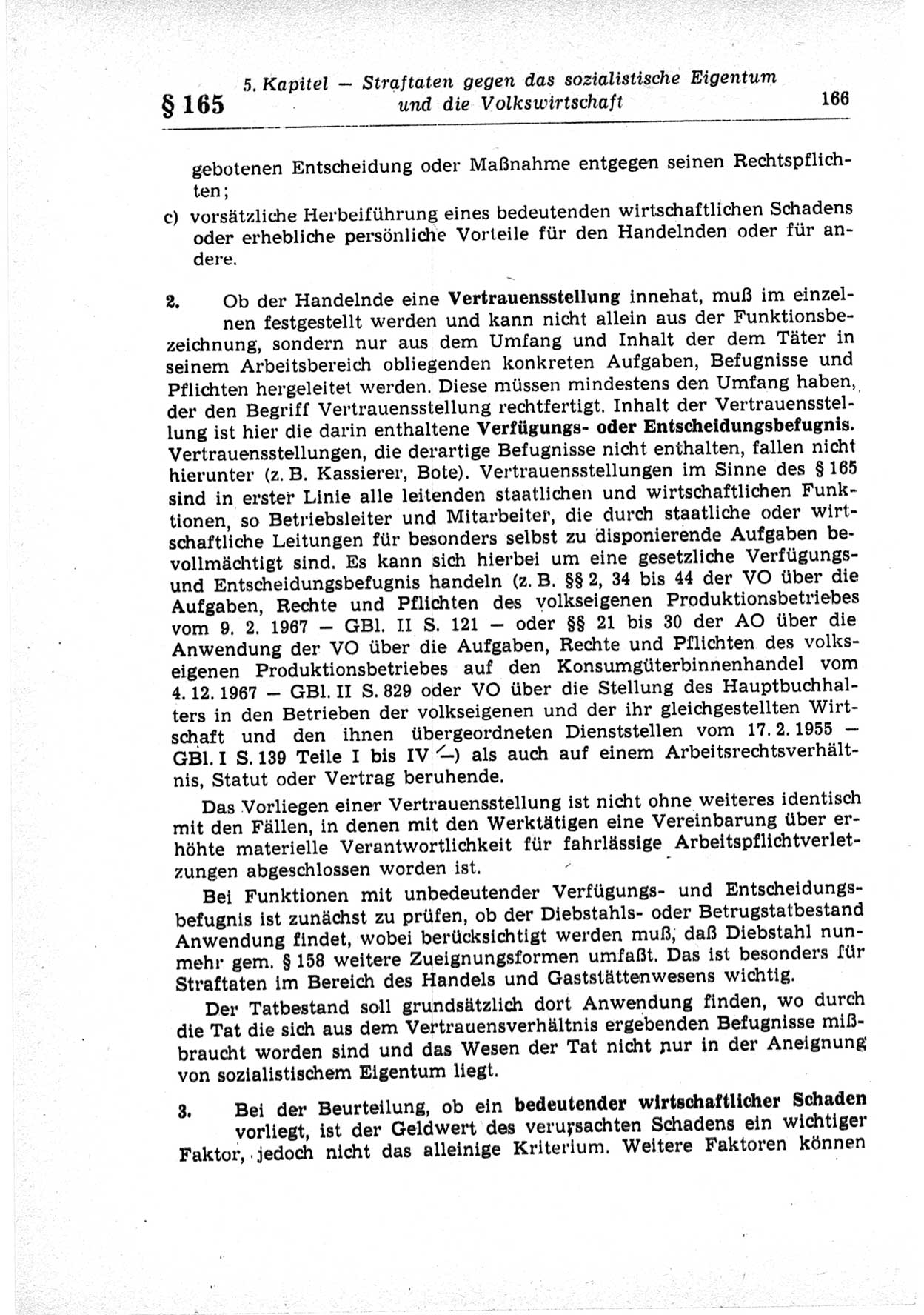 Strafrecht der Deutschen Demokratischen Republik (DDR), Lehrkommentar zum Strafgesetzbuch (StGB), Besonderer Teil 1969, Seite 166 (Strafr. DDR Lehrkomm. StGB BT 1969, S. 166)