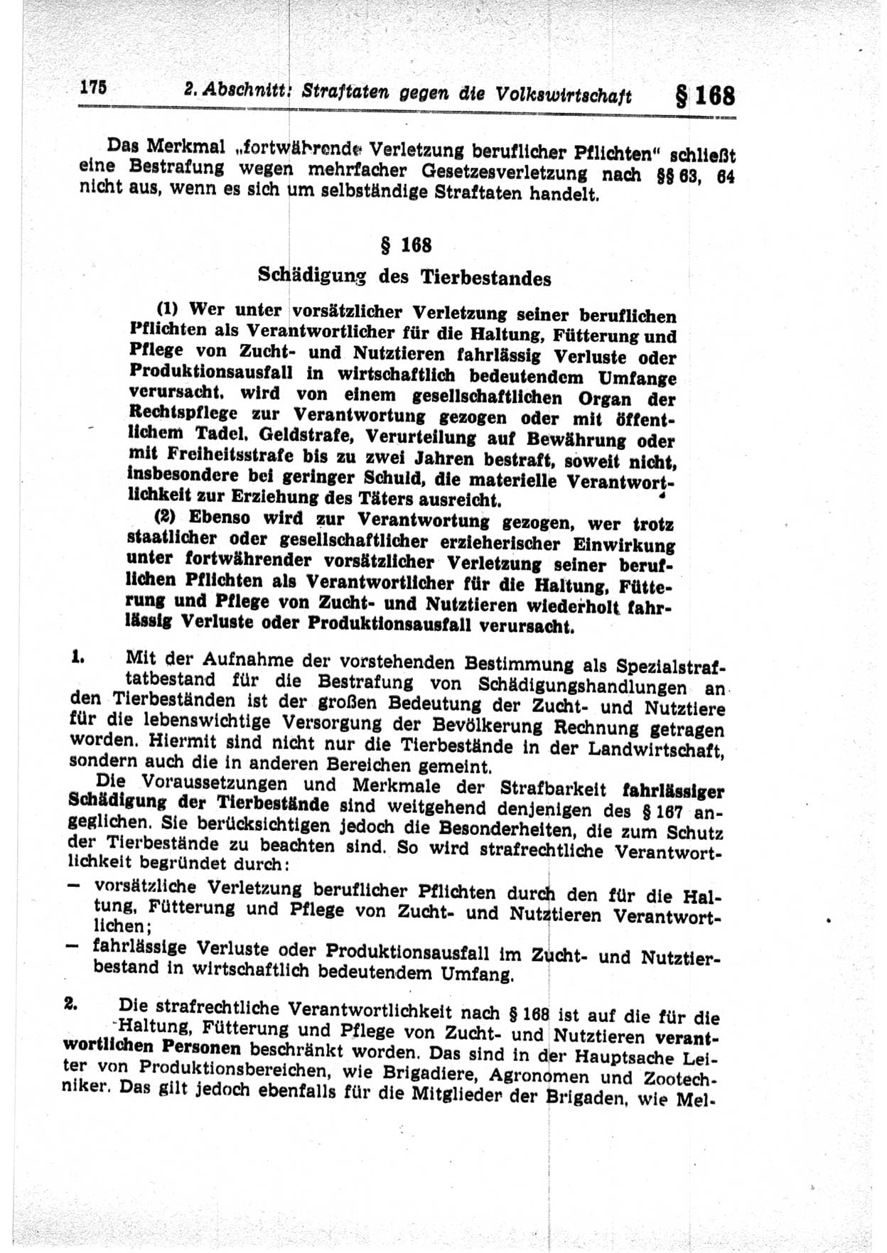 Strafrecht der Deutschen Demokratischen Republik (DDR), Lehrkommentar zum Strafgesetzbuch (StGB), Besonderer Teil 1969, Seite 175 (Strafr. DDR Lehrkomm. StGB BT 1969, S. 175)