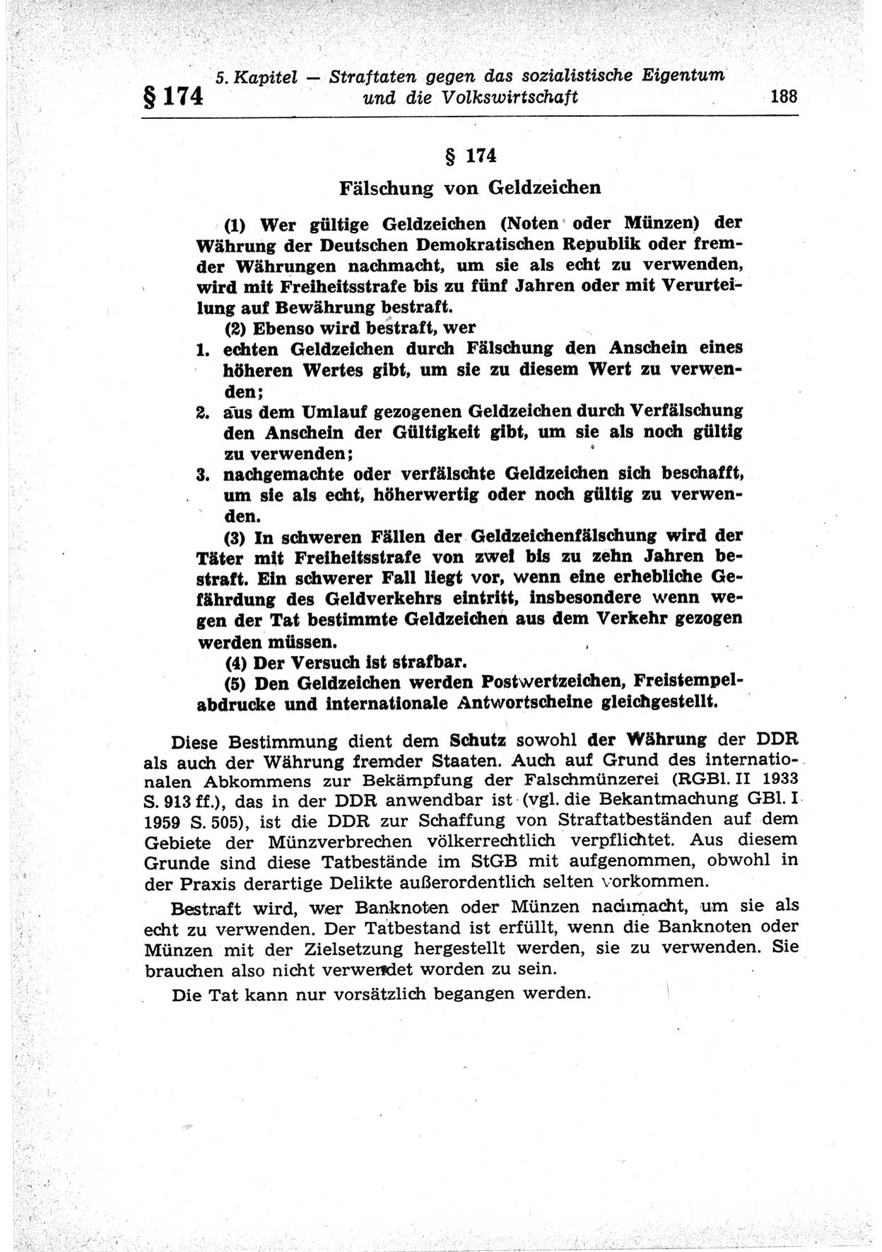 Strafrecht der Deutschen Demokratischen Republik (DDR), Lehrkommentar zum Strafgesetzbuch (StGB), Besonderer Teil 1969, Seite 188 (Strafr. DDR Lehrkomm. StGB BT 1969, S. 188)