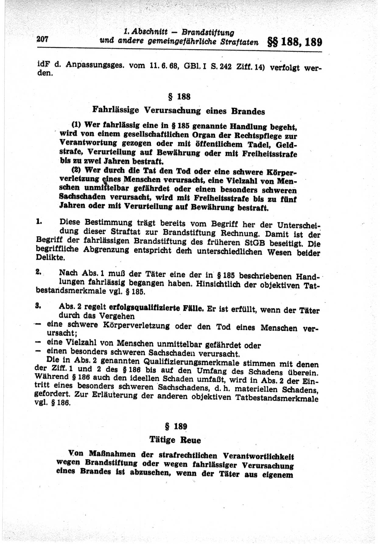 Strafrecht der Deutschen Demokratischen Republik (DDR), Lehrkommentar zum Strafgesetzbuch (StGB), Besonderer Teil 1969, Seite 207 (Strafr. DDR Lehrkomm. StGB BT 1969, S. 207)