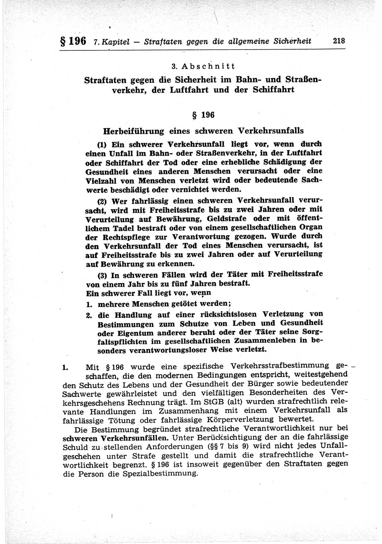 Strafrecht der Deutschen Demokratischen Republik (DDR), Lehrkommentar zum Strafgesetzbuch (StGB), Besonderer Teil 1969, Seite 218 (Strafr. DDR Lehrkomm. StGB BT 1969, S. 218)