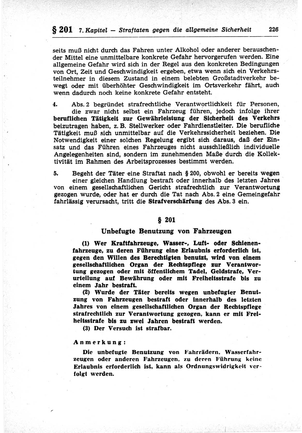 Strafrecht der Deutschen Demokratischen Republik (DDR), Lehrkommentar zum Strafgesetzbuch (StGB), Besonderer Teil 1969, Seite 226 (Strafr. DDR Lehrkomm. StGB BT 1969, S. 226)