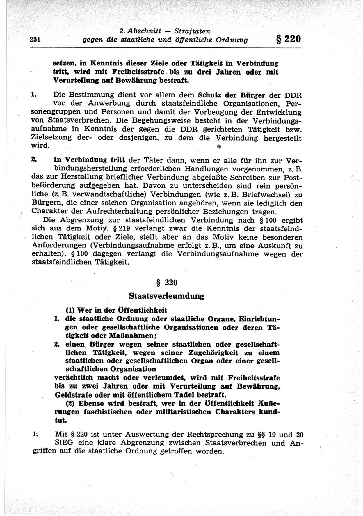 Strafrecht der Deutschen Demokratischen Republik (DDR), Lehrkommentar zum Strafgesetzbuch (StGB), Besonderer Teil 1969, Seite 251 (Strafr. DDR Lehrkomm. StGB BT 1969, S. 251)