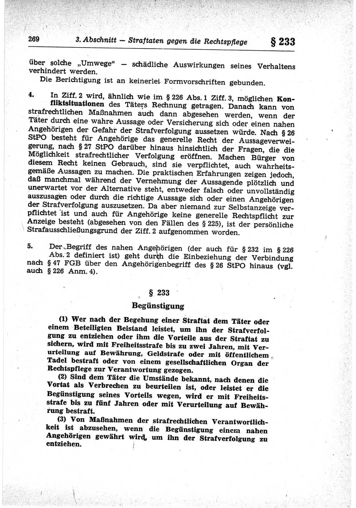 Strafrecht der Deutschen Demokratischen Republik (DDR), Lehrkommentar zum Strafgesetzbuch (StGB), Besonderer Teil 1969, Seite 269 (Strafr. DDR Lehrkomm. StGB BT 1969, S. 269)