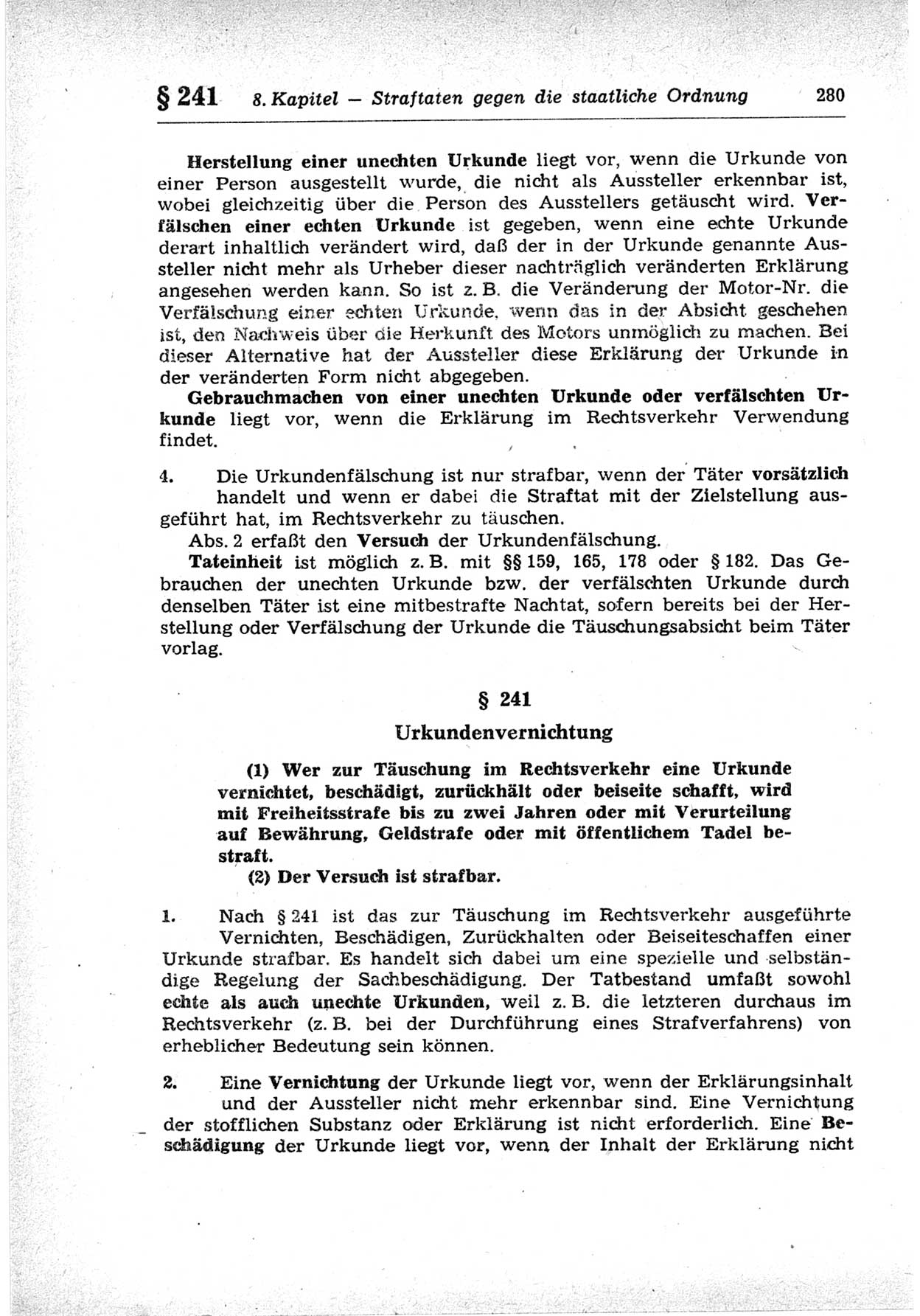 Strafrecht der Deutschen Demokratischen Republik (DDR), Lehrkommentar zum Strafgesetzbuch (StGB), Besonderer Teil 1969, Seite 280 (Strafr. DDR Lehrkomm. StGB BT 1969, S. 280)