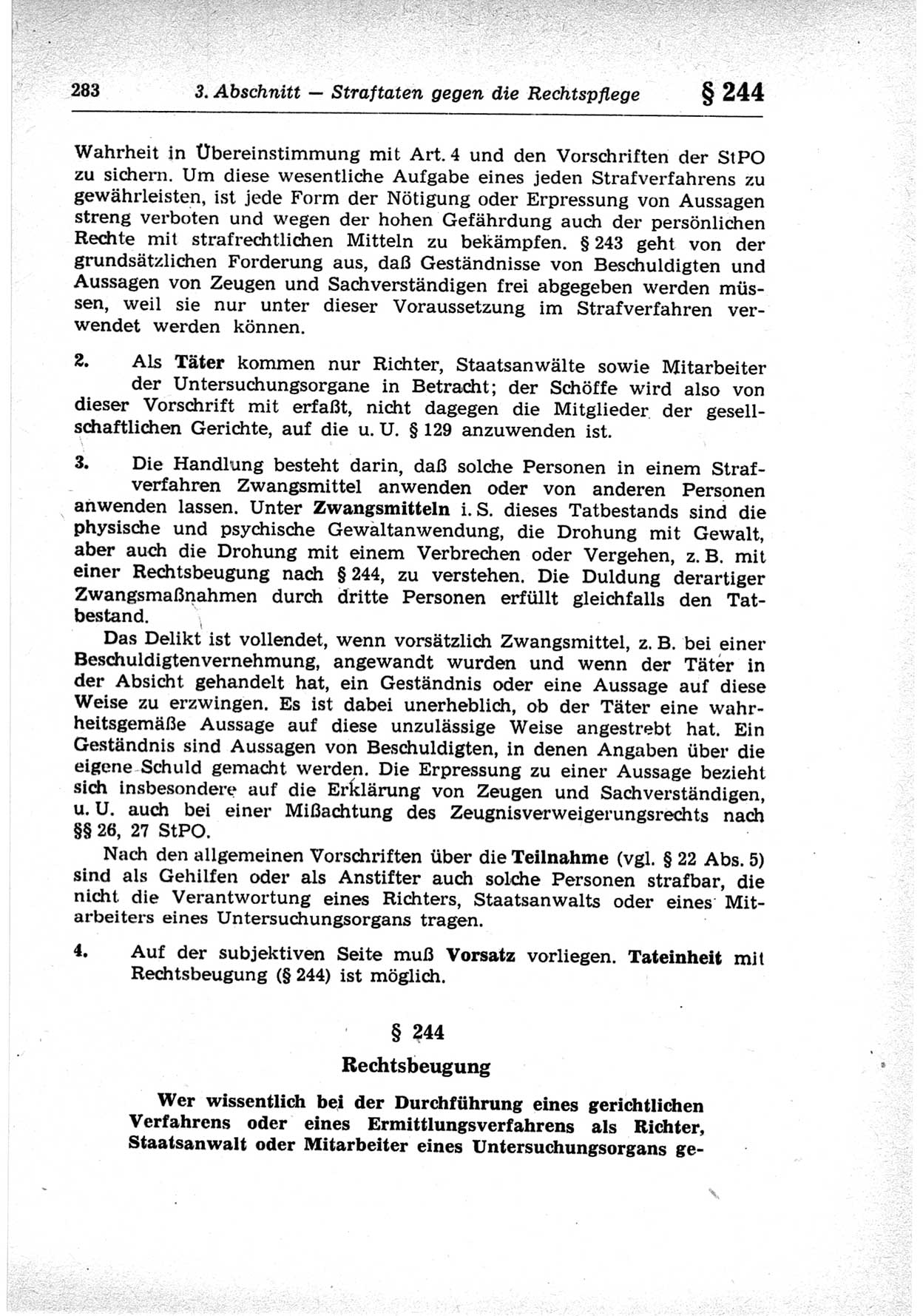 Strafrecht der Deutschen Demokratischen Republik (DDR), Lehrkommentar zum Strafgesetzbuch (StGB), Besonderer Teil 1969, Seite 283 (Strafr. DDR Lehrkomm. StGB BT 1969, S. 283)