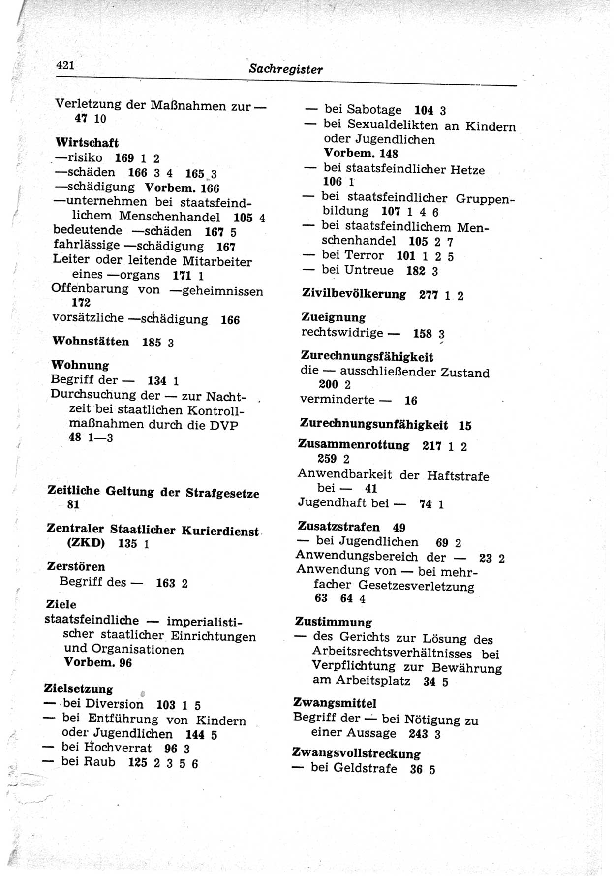 Strafrecht der Deutschen Demokratischen Republik (DDR), Lehrkommentar zum Strafgesetzbuch (StGB), Besonderer Teil 1969, Seite 421 (Strafr. DDR Lehrkomm. StGB BT 1969, S. 421)