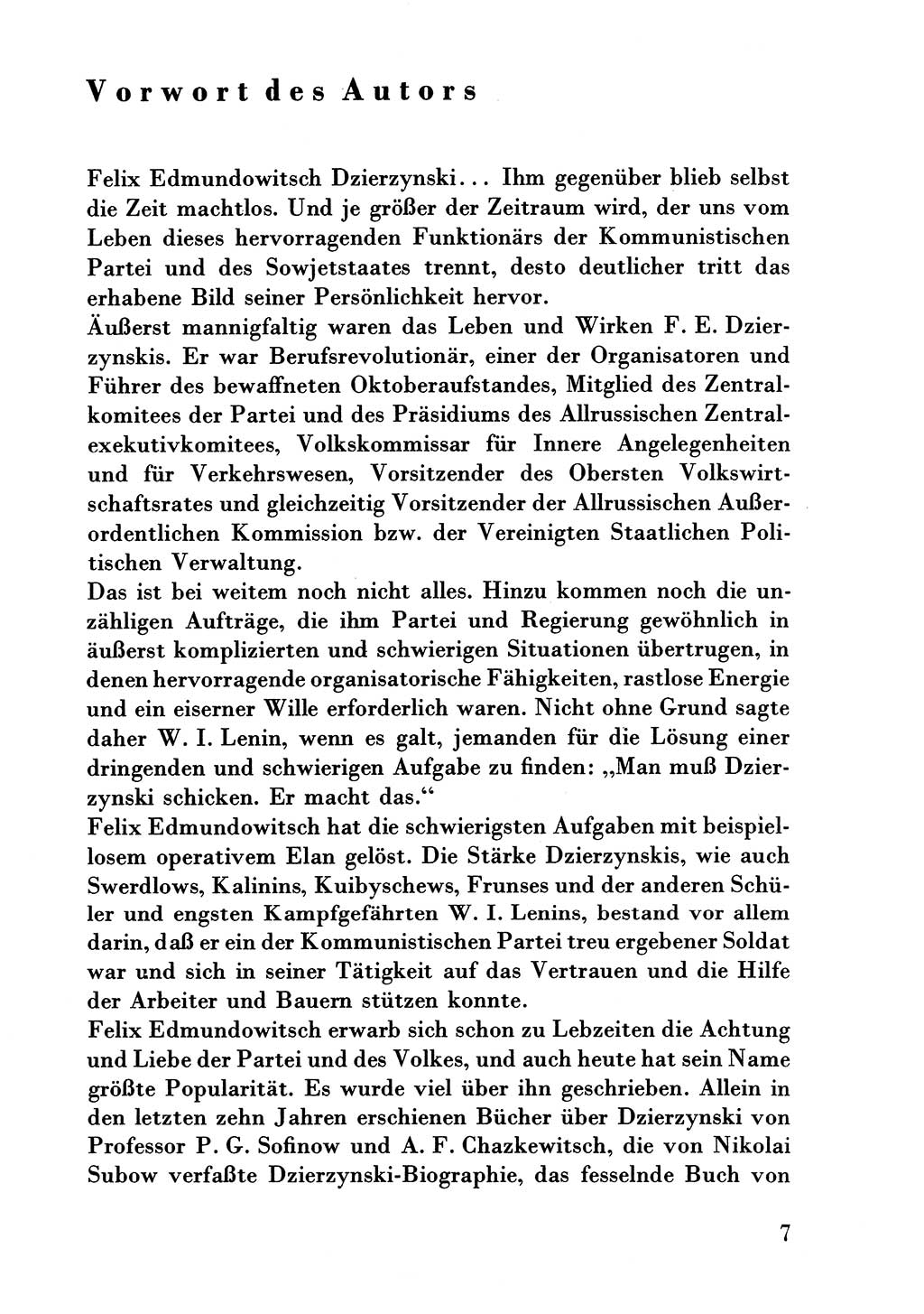 Der erste Tschekist, A. W. Tischkow [Militärverlag des Ministeriums für Verteidigung der UdSSR, Moskau 1968], Ministerium für Staatssicherheit (MfS) [Deutsche Demokratische Republik (DDR)], Juristische Hochschule (JHS) Potsdam 1969, Seite 7 (Tschekist MfS JHS DDR 1969, S. 7)