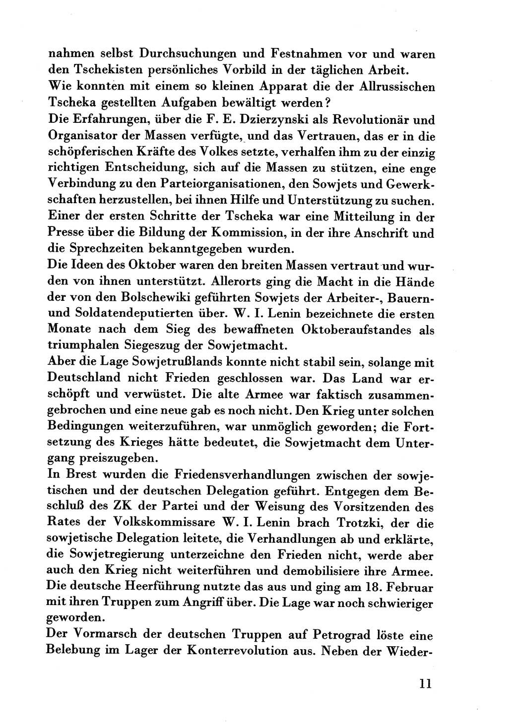 Der erste Tschekist, A. W. Tischkow [Militärverlag des Ministeriums für Verteidigung der UdSSR, Moskau 1968], Ministerium für Staatssicherheit (MfS) [Deutsche Demokratische Republik (DDR)], Juristische Hochschule (JHS) Potsdam 1969, Seite 11 (Tschekist MfS JHS DDR 1969, S. 11)