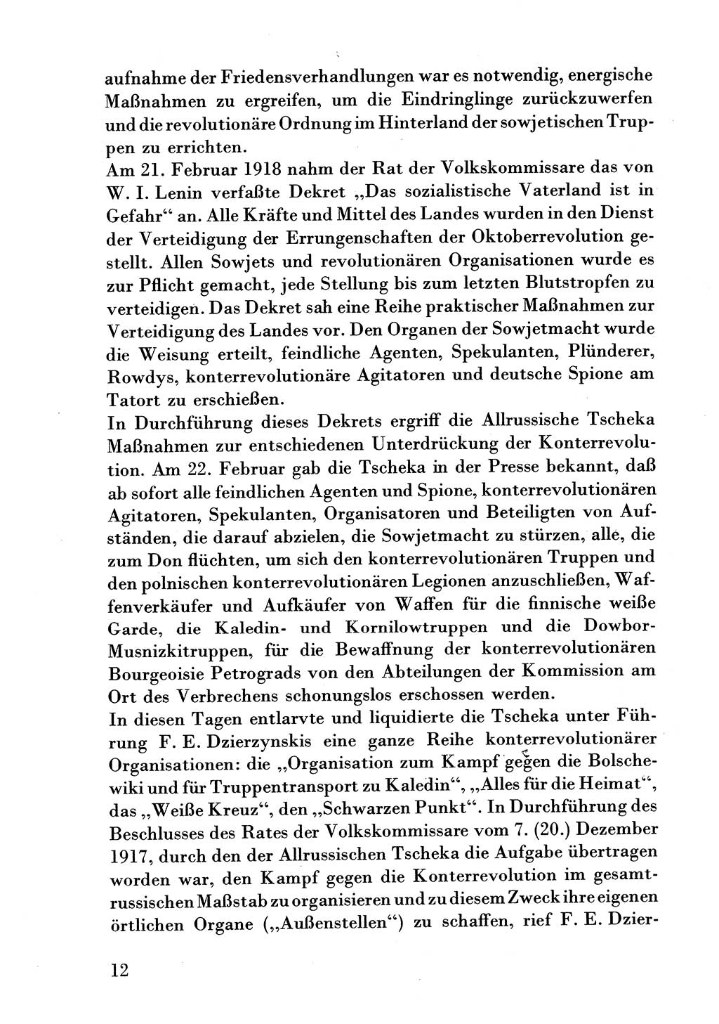 Der erste Tschekist, A. W. Tischkow [Militärverlag des Ministeriums für Verteidigung der UdSSR, Moskau 1968], Ministerium für Staatssicherheit (MfS) [Deutsche Demokratische Republik (DDR)], Juristische Hochschule (JHS) Potsdam 1969, Seite 12 (Tschekist MfS JHS DDR 1969, S. 12)