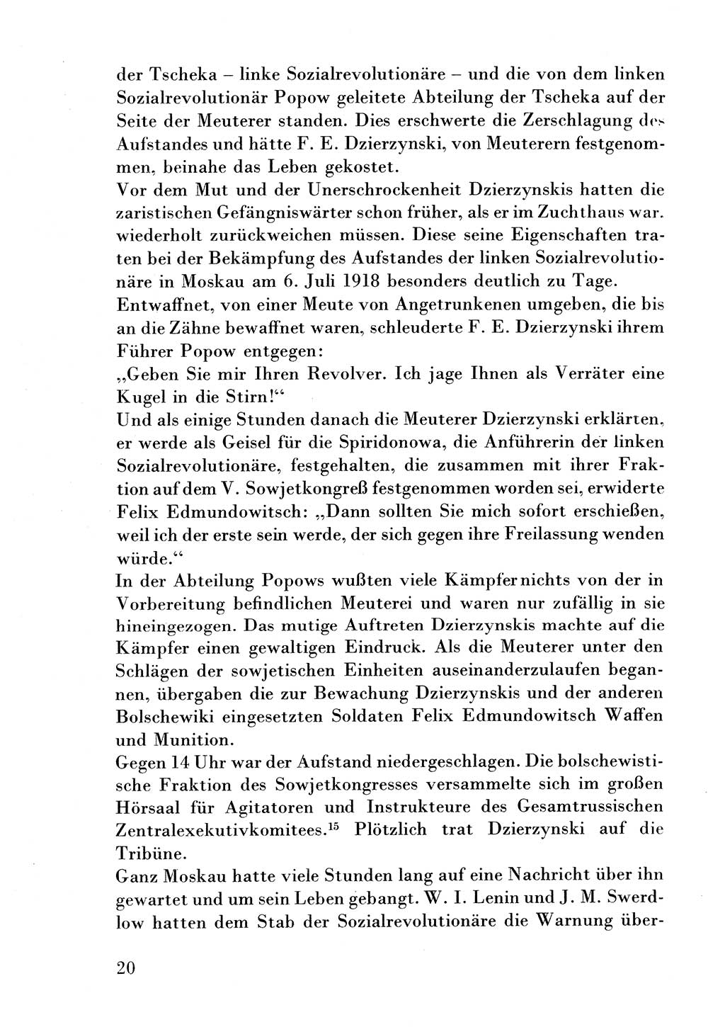 Der erste Tschekist, A. W. Tischkow [Militärverlag des Ministeriums für Verteidigung der UdSSR, Moskau 1968], Ministerium für Staatssicherheit (MfS) [Deutsche Demokratische Republik (DDR)], Juristische Hochschule (JHS) Potsdam 1969, Seite 20 (Tschekist MfS JHS DDR 1969, S. 20)