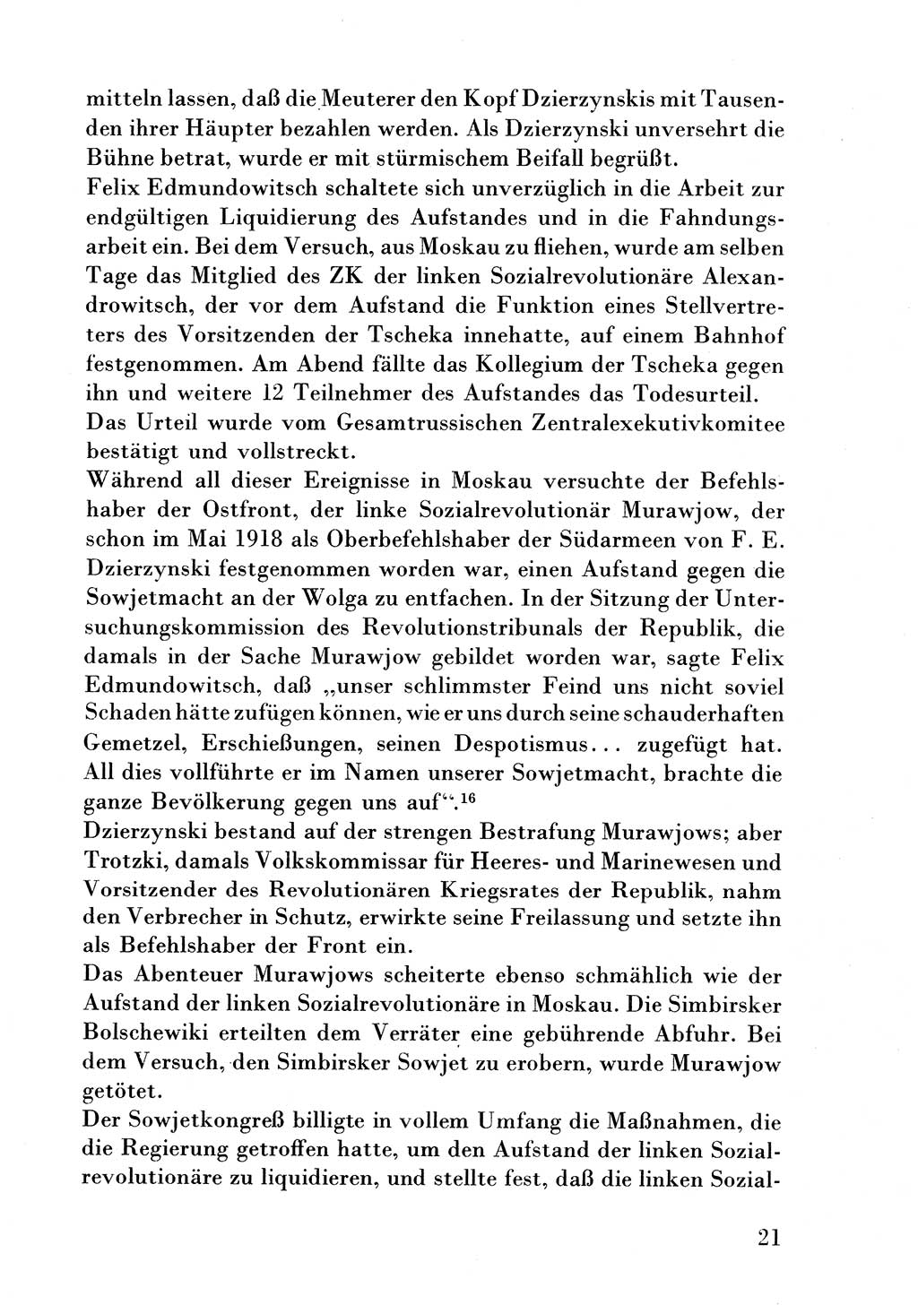 Der erste Tschekist, A. W. Tischkow [Militärverlag des Ministeriums für Verteidigung der UdSSR, Moskau 1968], Ministerium für Staatssicherheit (MfS) [Deutsche Demokratische Republik (DDR)], Juristische Hochschule (JHS) Potsdam 1969, Seite 21 (Tschekist MfS JHS DDR 1969, S. 21)