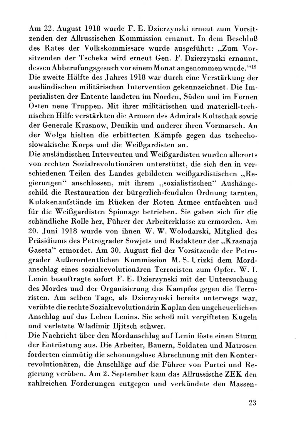 Der erste Tschekist, A. W. Tischkow [Militärverlag des Ministeriums für Verteidigung der UdSSR, Moskau 1968], Ministerium für Staatssicherheit (MfS) [Deutsche Demokratische Republik (DDR)], Juristische Hochschule (JHS) Potsdam 1969, Seite 23 (Tschekist MfS JHS DDR 1969, S. 23)