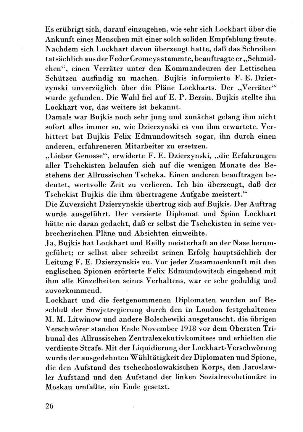 Der erste Tschekist, A. W. Tischkow [Militärverlag des Ministeriums für Verteidigung der UdSSR, Moskau 1968], Ministerium für Staatssicherheit (MfS) [Deutsche Demokratische Republik (DDR)], Juristische Hochschule (JHS) Potsdam 1969, Seite 26 (Tschekist MfS JHS DDR 1969, S. 26)
