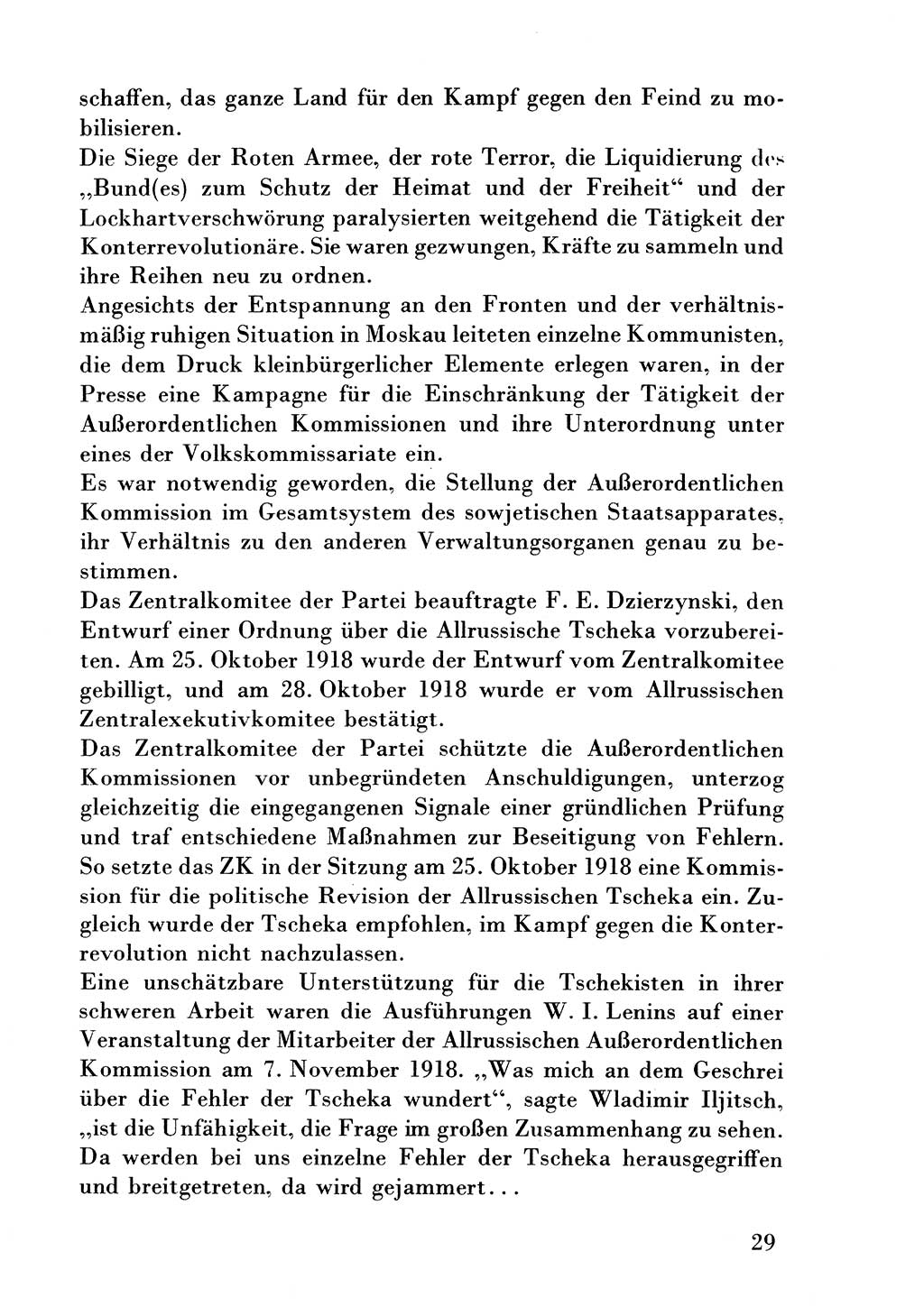 Der erste Tschekist, A. W. Tischkow [Militärverlag des Ministeriums für Verteidigung der UdSSR, Moskau 1968], Ministerium für Staatssicherheit (MfS) [Deutsche Demokratische Republik (DDR)], Juristische Hochschule (JHS) Potsdam 1969, Seite 29 (Tschekist MfS JHS DDR 1969, S. 29)