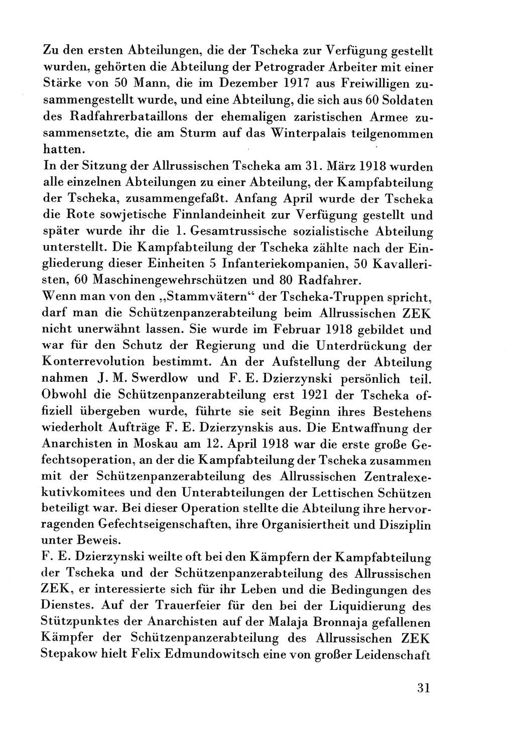 Der erste Tschekist, A. W. Tischkow [Militärverlag des Ministeriums für Verteidigung der UdSSR, Moskau 1968], Ministerium für Staatssicherheit (MfS) [Deutsche Demokratische Republik (DDR)], Juristische Hochschule (JHS) Potsdam 1969, Seite 31 (Tschekist MfS JHS DDR 1969, S. 31)