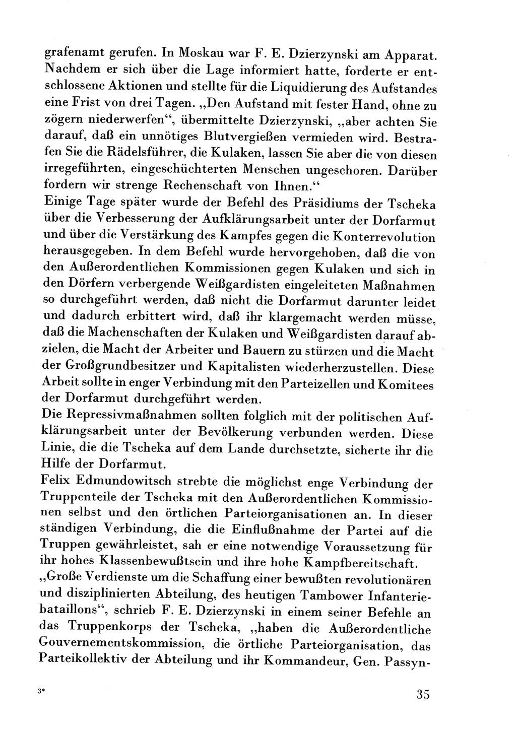 Der erste Tschekist, A. W. Tischkow [Militärverlag des Ministeriums für Verteidigung der UdSSR, Moskau 1968], Ministerium für Staatssicherheit (MfS) [Deutsche Demokratische Republik (DDR)], Juristische Hochschule (JHS) Potsdam 1969, Seite 35 (Tschekist MfS JHS DDR 1969, S. 35)