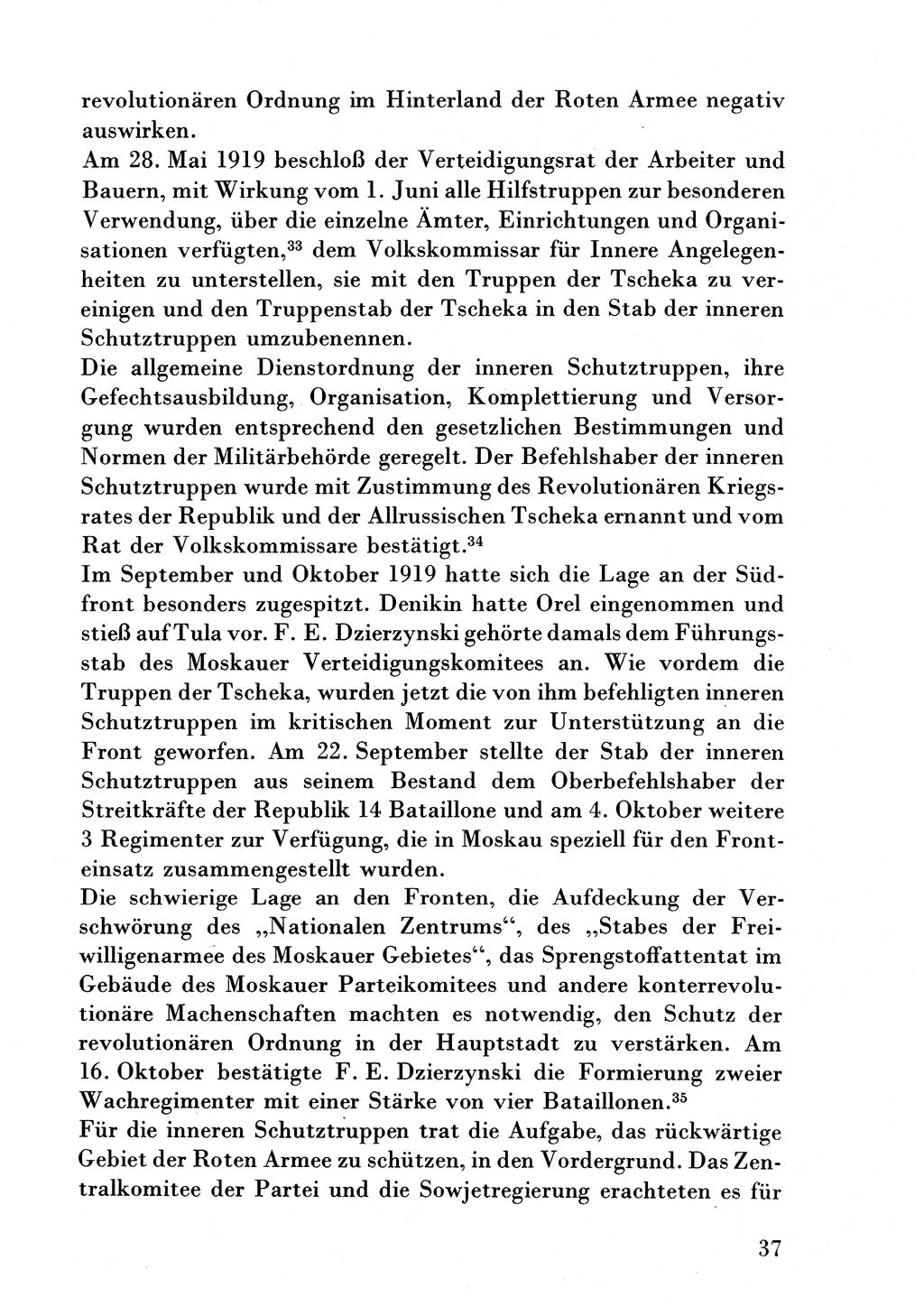 Der erste Tschekist, A. W. Tischkow [Militärverlag des Ministeriums für Verteidigung der UdSSR, Moskau 1968], Ministerium für Staatssicherheit (MfS) [Deutsche Demokratische Republik (DDR)], Juristische Hochschule (JHS) Potsdam 1969, Seite 37 (Tschekist MfS JHS DDR 1969, S. 37)