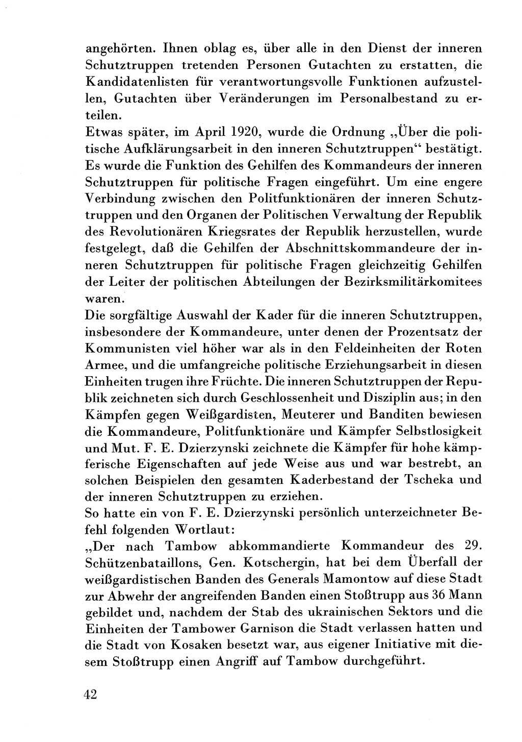 Der erste Tschekist, A. W. Tischkow [Militärverlag des Ministeriums für Verteidigung der UdSSR, Moskau 1968], Ministerium für Staatssicherheit (MfS) [Deutsche Demokratische Republik (DDR)], Juristische Hochschule (JHS) Potsdam 1969, Seite 42 (Tschekist MfS JHS DDR 1969, S. 42)