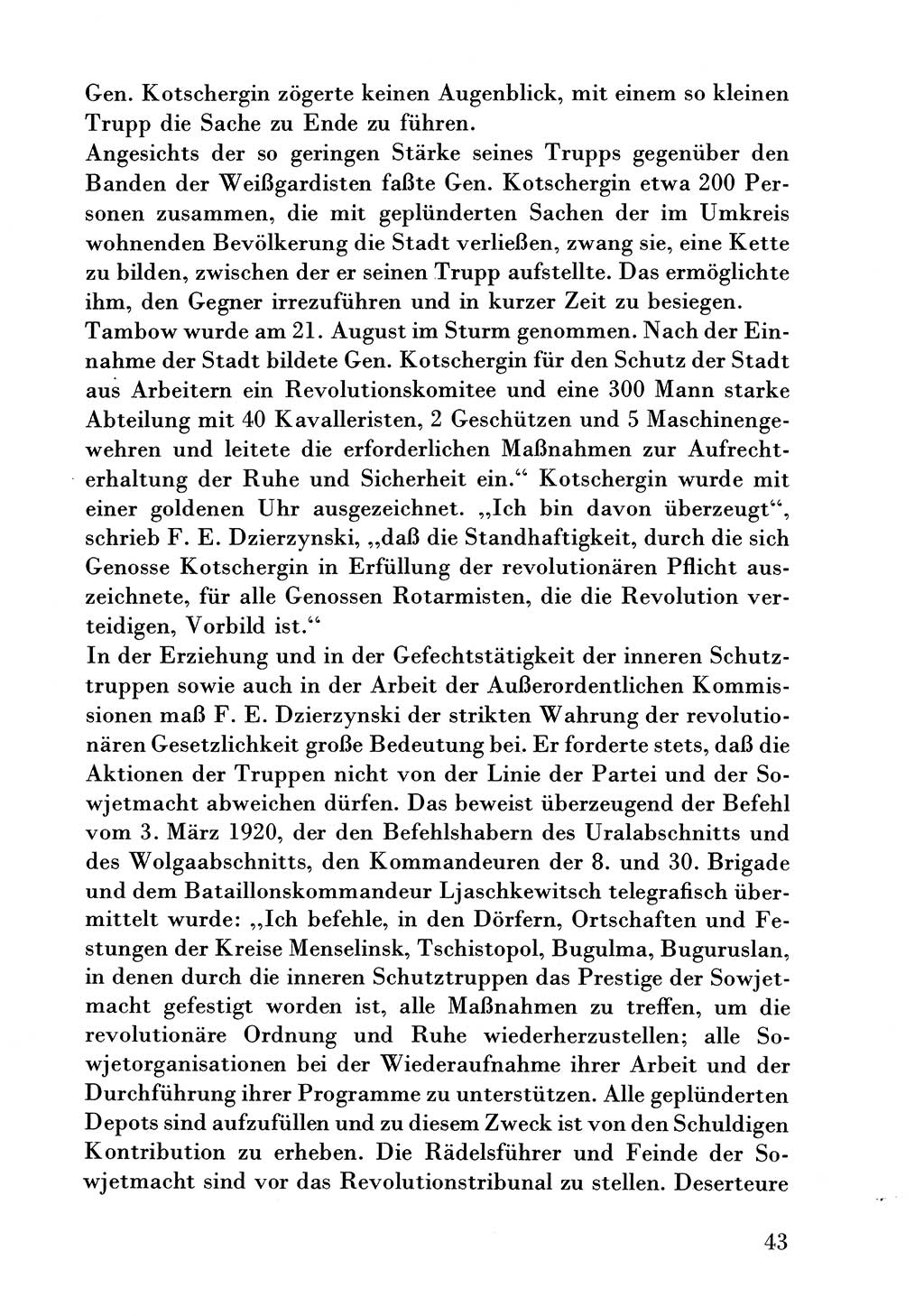 Der erste Tschekist, A. W. Tischkow [Militärverlag des Ministeriums für Verteidigung der UdSSR, Moskau 1968], Ministerium für Staatssicherheit (MfS) [Deutsche Demokratische Republik (DDR)], Juristische Hochschule (JHS) Potsdam 1969, Seite 43 (Tschekist MfS JHS DDR 1969, S. 43)