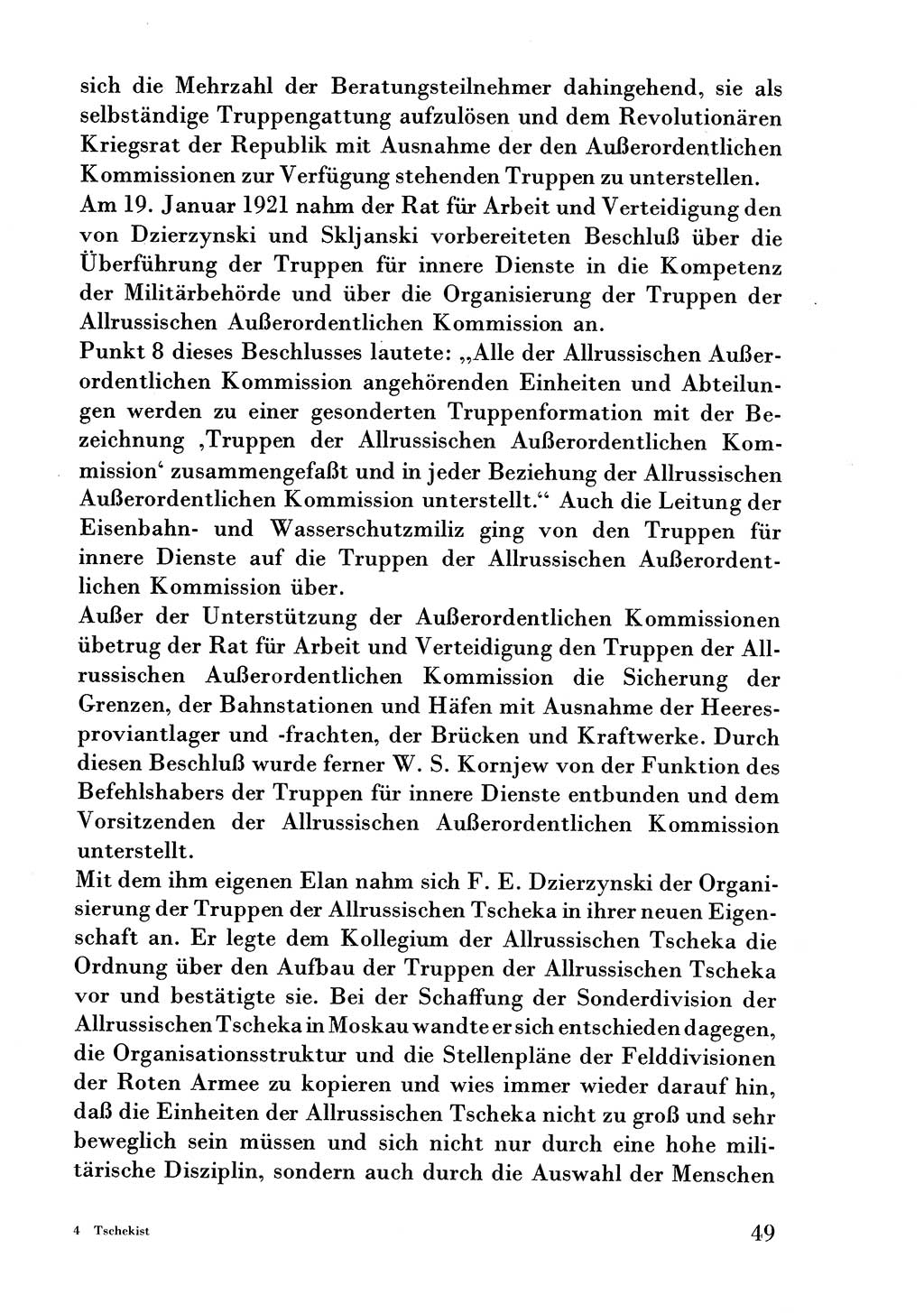 Der erste Tschekist, A. W. Tischkow [Militärverlag des Ministeriums für Verteidigung der UdSSR, Moskau 1968], Ministerium für Staatssicherheit (MfS) [Deutsche Demokratische Republik (DDR)], Juristische Hochschule (JHS) Potsdam 1969, Seite 49 (Tschekist MfS JHS DDR 1969, S. 49)