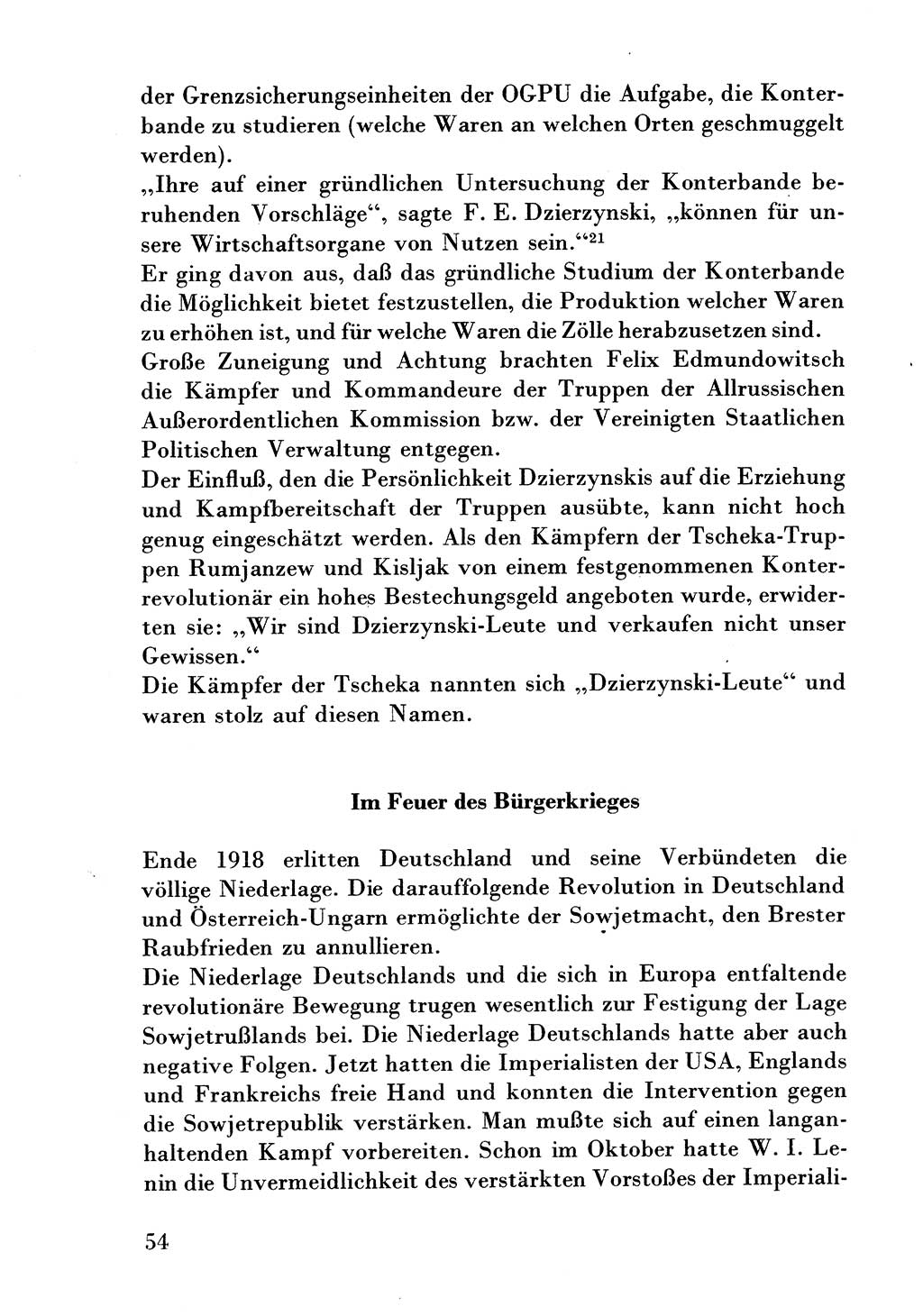 Der erste Tschekist, A. W. Tischkow [Militärverlag des Ministeriums für Verteidigung der UdSSR, Moskau 1968], Ministerium für Staatssicherheit (MfS) [Deutsche Demokratische Republik (DDR)], Juristische Hochschule (JHS) Potsdam 1969, Seite 54 (Tschekist MfS JHS DDR 1969, S. 54)