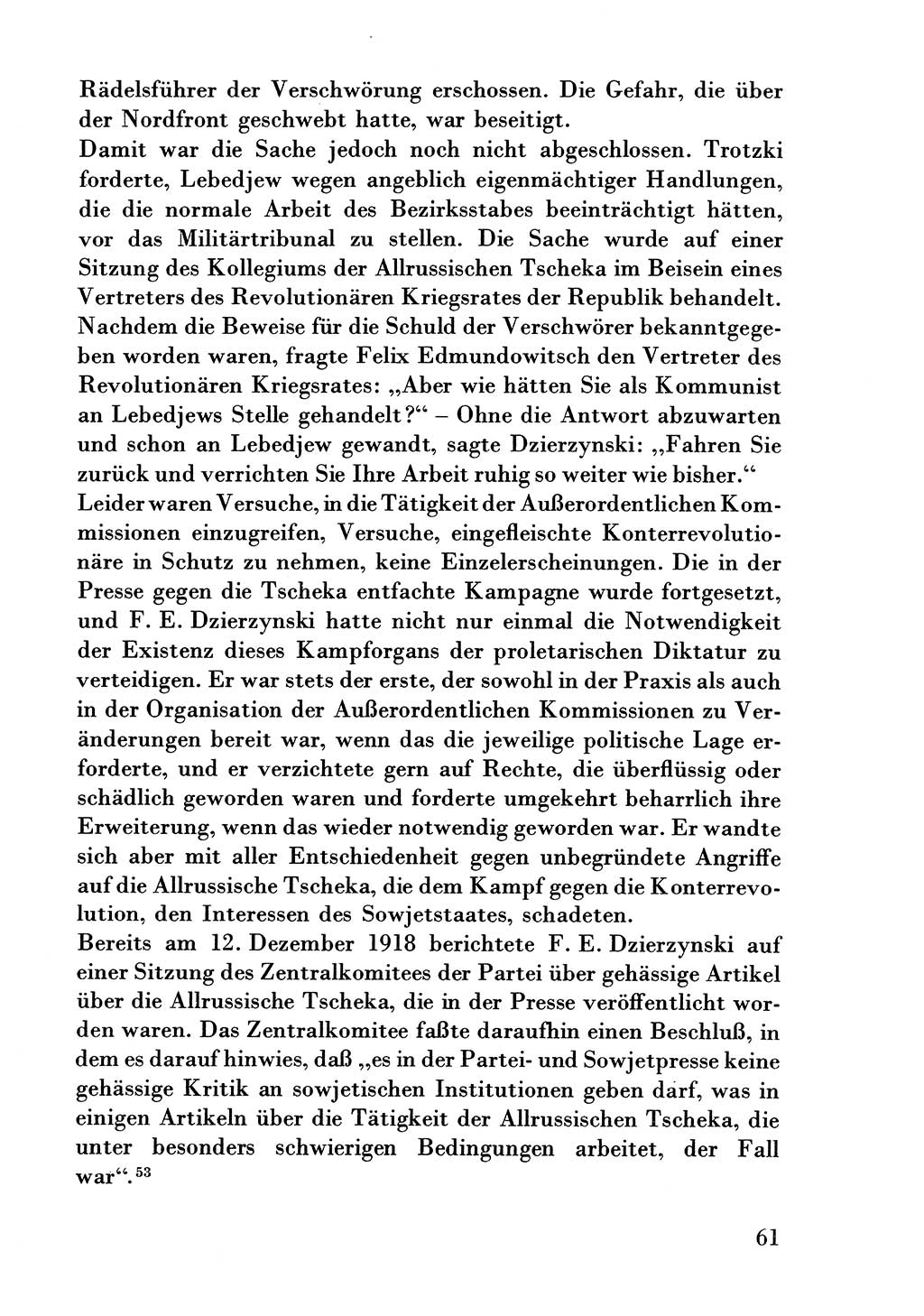 Der erste Tschekist, A. W. Tischkow [Militärverlag des Ministeriums für Verteidigung der UdSSR, Moskau 1968], Ministerium für Staatssicherheit (MfS) [Deutsche Demokratische Republik (DDR)], Juristische Hochschule (JHS) Potsdam 1969, Seite 61 (Tschekist MfS JHS DDR 1969, S. 61)