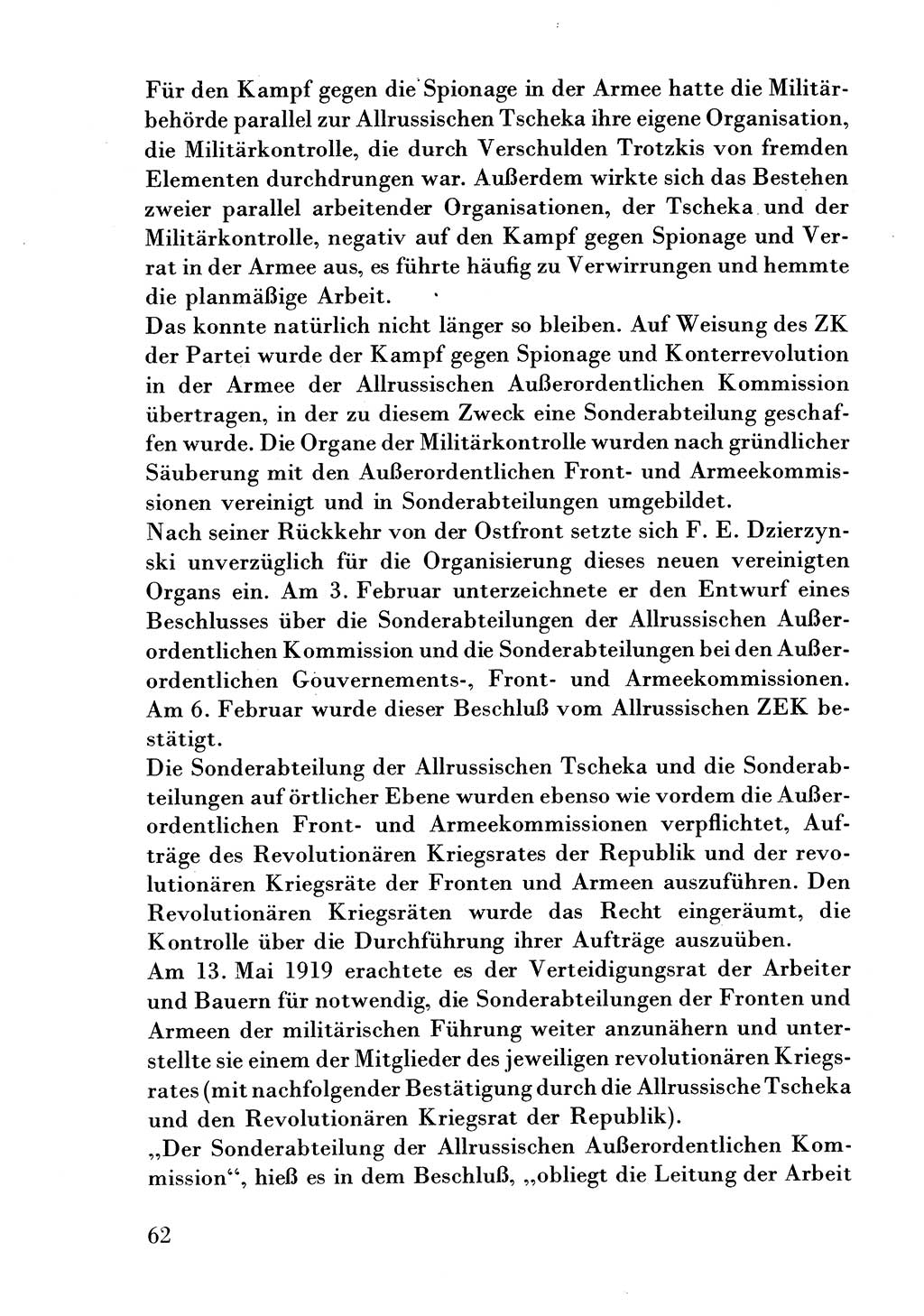 Der erste Tschekist, A. W. Tischkow [Militärverlag des Ministeriums für Verteidigung der UdSSR, Moskau 1968], Ministerium für Staatssicherheit (MfS) [Deutsche Demokratische Republik (DDR)], Juristische Hochschule (JHS) Potsdam 1969, Seite 62 (Tschekist MfS JHS DDR 1969, S. 62)