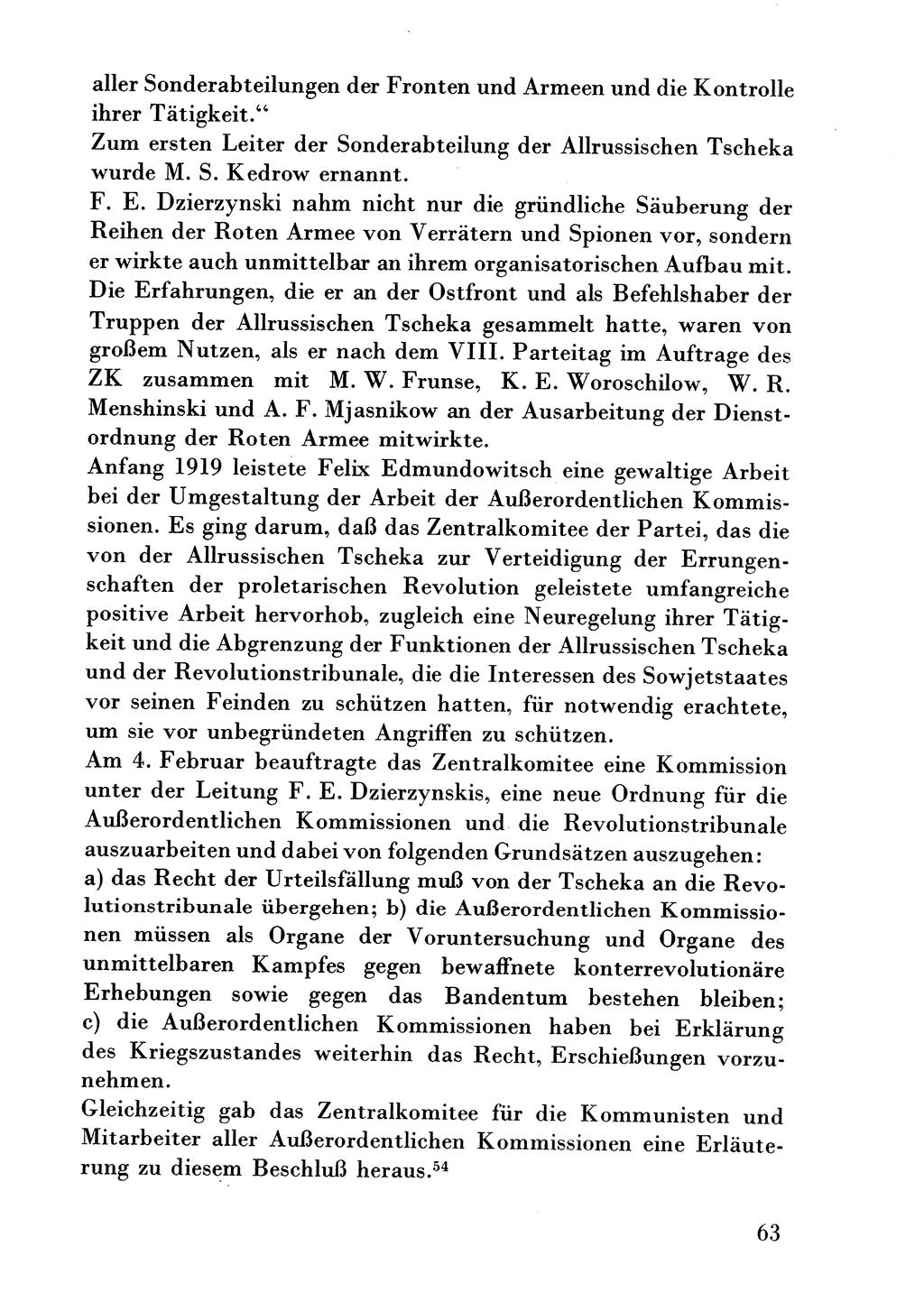 Der erste Tschekist, A. W. Tischkow [Militärverlag des Ministeriums für Verteidigung der UdSSR, Moskau 1968], Ministerium für Staatssicherheit (MfS) [Deutsche Demokratische Republik (DDR)], Juristische Hochschule (JHS) Potsdam 1969, Seite 63 (Tschekist MfS JHS DDR 1969, S. 63)