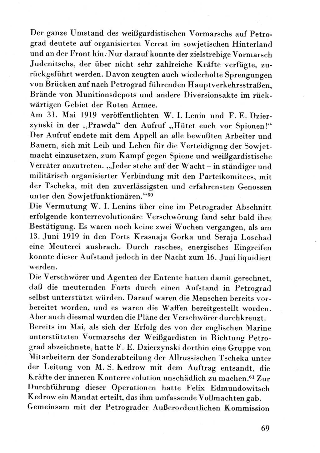 Der erste Tschekist, A. W. Tischkow [Militärverlag des Ministeriums für Verteidigung der UdSSR, Moskau 1968], Ministerium für Staatssicherheit (MfS) [Deutsche Demokratische Republik (DDR)], Juristische Hochschule (JHS) Potsdam 1969, Seite 69 (Tschekist MfS JHS DDR 1969, S. 69)