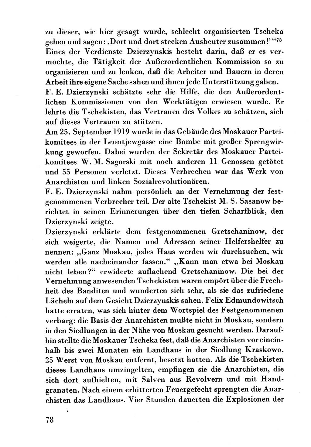 Der erste Tschekist, A. W. Tischkow [Militärverlag des Ministeriums für Verteidigung der UdSSR, Moskau 1968], Ministerium für Staatssicherheit (MfS) [Deutsche Demokratische Republik (DDR)], Juristische Hochschule (JHS) Potsdam 1969, Seite 78 (Tschekist MfS JHS DDR 1969, S. 78)