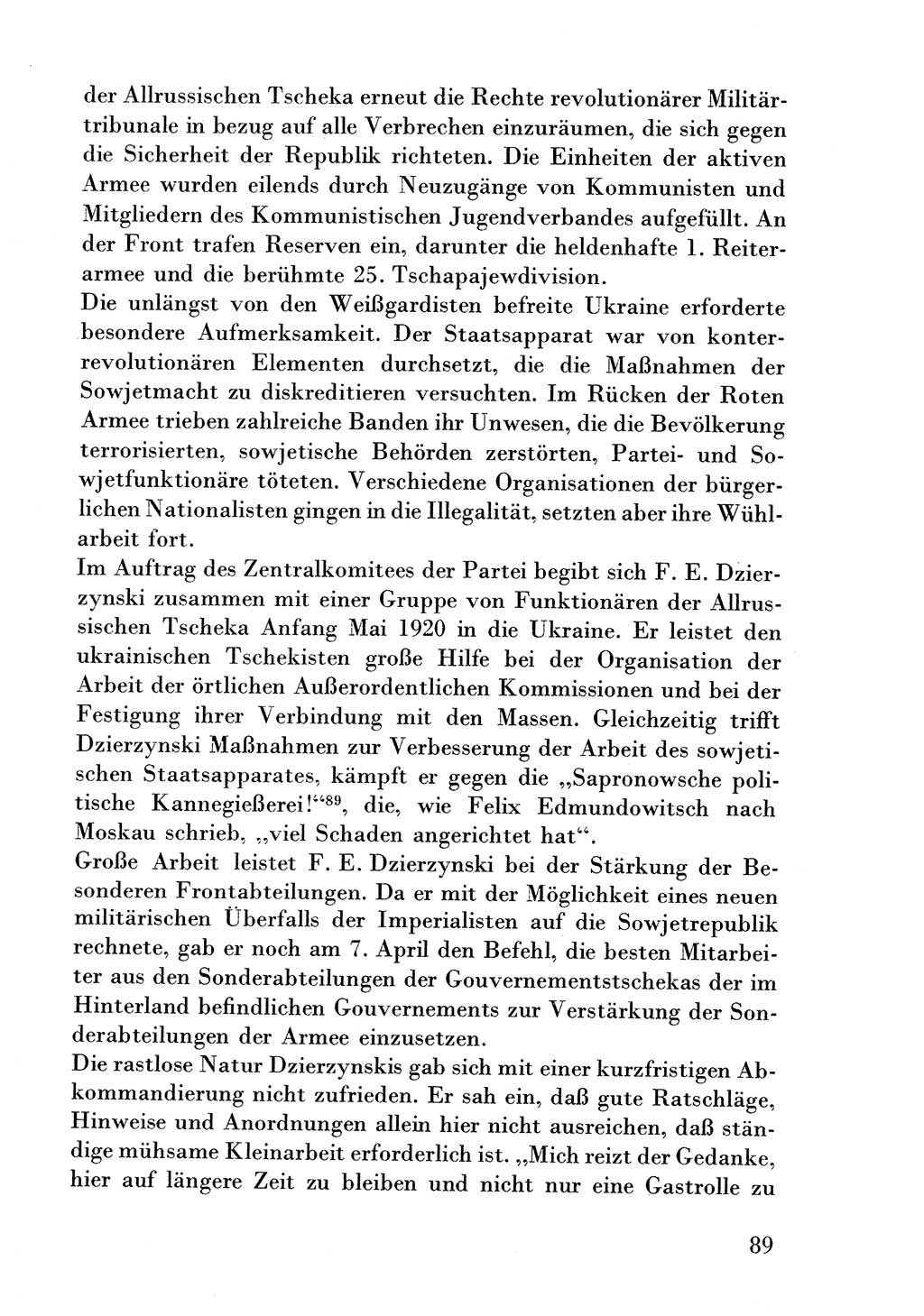 Der erste Tschekist, A. W. Tischkow [Militärverlag des Ministeriums für Verteidigung der UdSSR, Moskau 1968], Ministerium für Staatssicherheit (MfS) [Deutsche Demokratische Republik (DDR)], Juristische Hochschule (JHS) Potsdam 1969, Seite 89 (Tschekist MfS JHS DDR 1969, S. 89)
