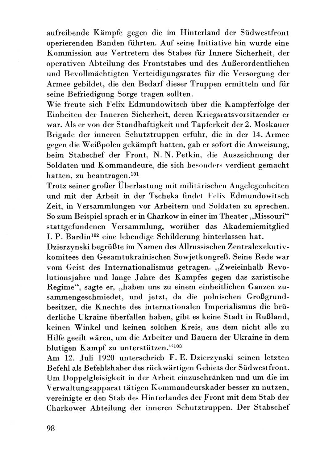 Der erste Tschekist, A. W. Tischkow [Militärverlag des Ministeriums für Verteidigung der UdSSR, Moskau 1968], Ministerium für Staatssicherheit (MfS) [Deutsche Demokratische Republik (DDR)], Juristische Hochschule (JHS) Potsdam 1969, Seite 98 (Tschekist MfS JHS DDR 1969, S. 98)