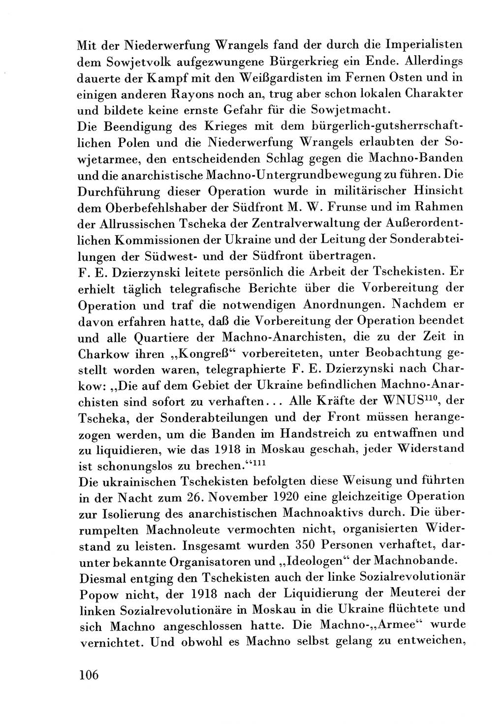 Der erste Tschekist, A. W. Tischkow [Militärverlag des Ministeriums für Verteidigung der UdSSR, Moskau 1968], Ministerium für Staatssicherheit (MfS) [Deutsche Demokratische Republik (DDR)], Juristische Hochschule (JHS) Potsdam 1969, Seite 106 (Tschekist MfS JHS DDR 1969, S. 106)