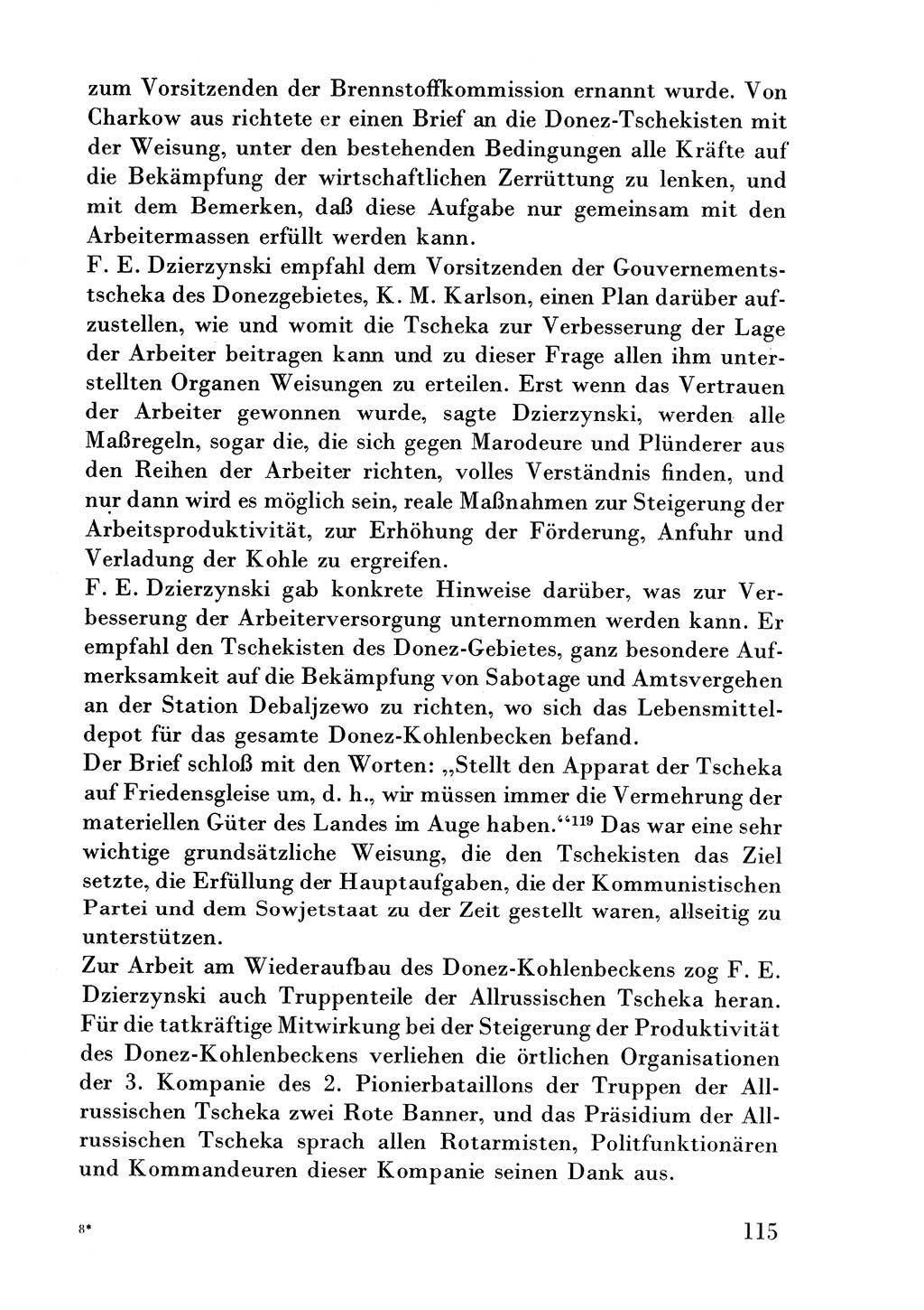 Der erste Tschekist, A. W. Tischkow [Militärverlag des Ministeriums für Verteidigung der UdSSR, Moskau 1968], Ministerium für Staatssicherheit (MfS) [Deutsche Demokratische Republik (DDR)], Juristische Hochschule (JHS) Potsdam 1969, Seite 115 (Tschekist MfS JHS DDR 1969, S. 115)