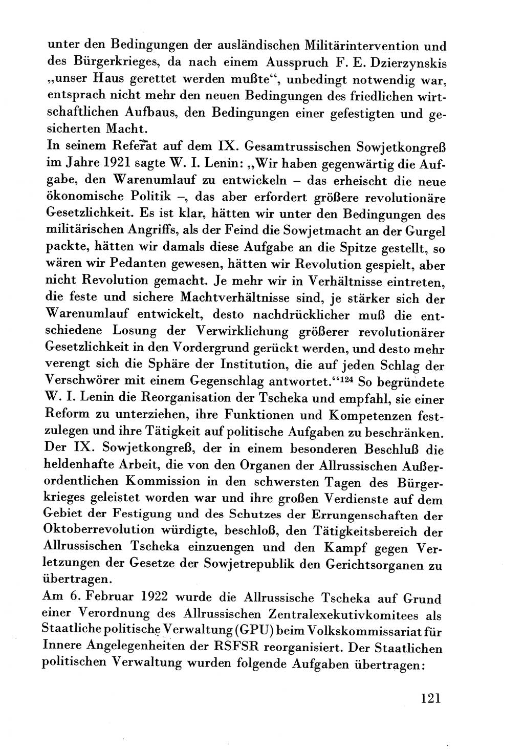 Der erste Tschekist, A. W. Tischkow [Militärverlag des Ministeriums für Verteidigung der UdSSR, Moskau 1968], Ministerium für Staatssicherheit (MfS) [Deutsche Demokratische Republik (DDR)], Juristische Hochschule (JHS) Potsdam 1969, Seite 121 (Tschekist MfS JHS DDR 1969, S. 121)