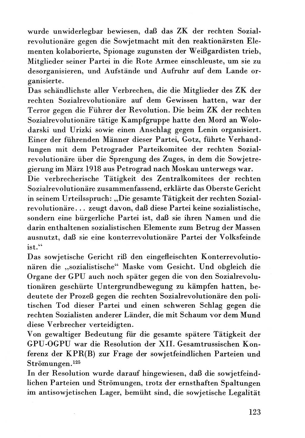 Der erste Tschekist, A. W. Tischkow [Militärverlag des Ministeriums für Verteidigung der UdSSR, Moskau 1968], Ministerium für Staatssicherheit (MfS) [Deutsche Demokratische Republik (DDR)], Juristische Hochschule (JHS) Potsdam 1969, Seite 123 (Tschekist MfS JHS DDR 1969, S. 123)